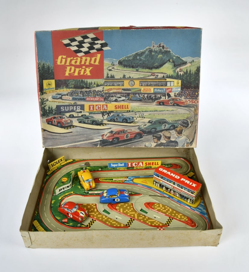 Technofix, Grand Prix Bahn mit 3 Autos: Technofix, Grand Prix Bahn mit 3 Autos, W.-Germany, Blech, UW ok, min. LM, Okt Z 2, Z 2+