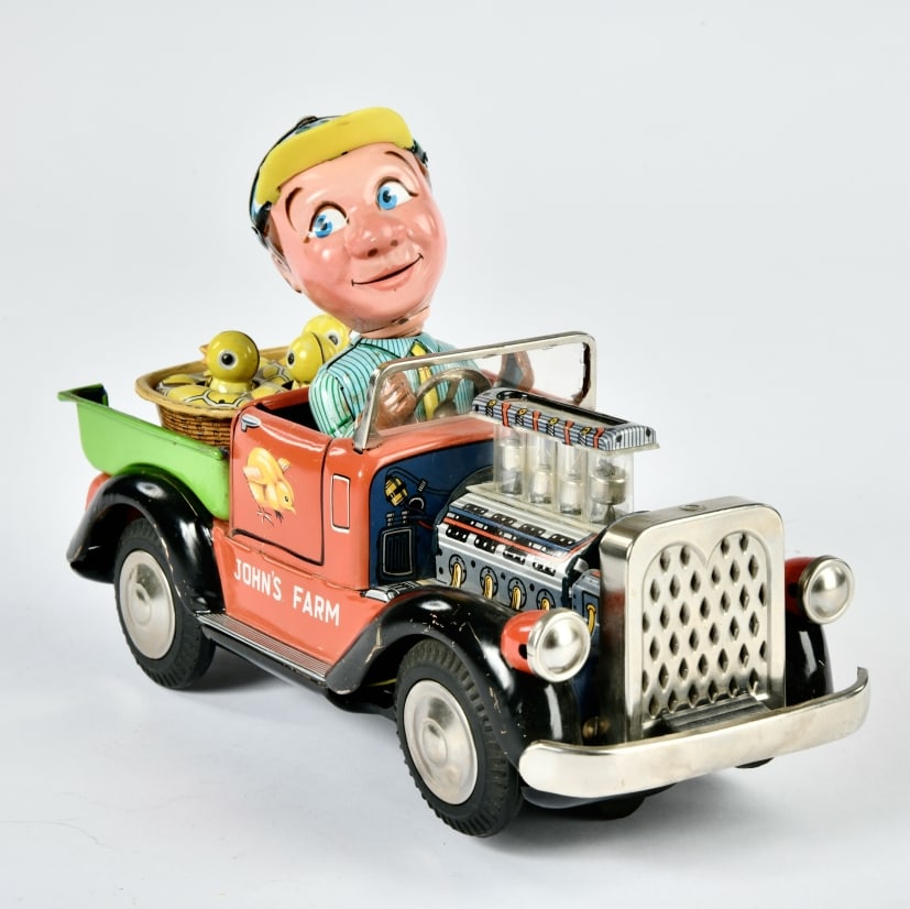 TN Nomura, Farm Truck: TN Nomura, Farm Truck, Japan, 24 cm, Blech, Bat. Antrieb ok, Z 2+