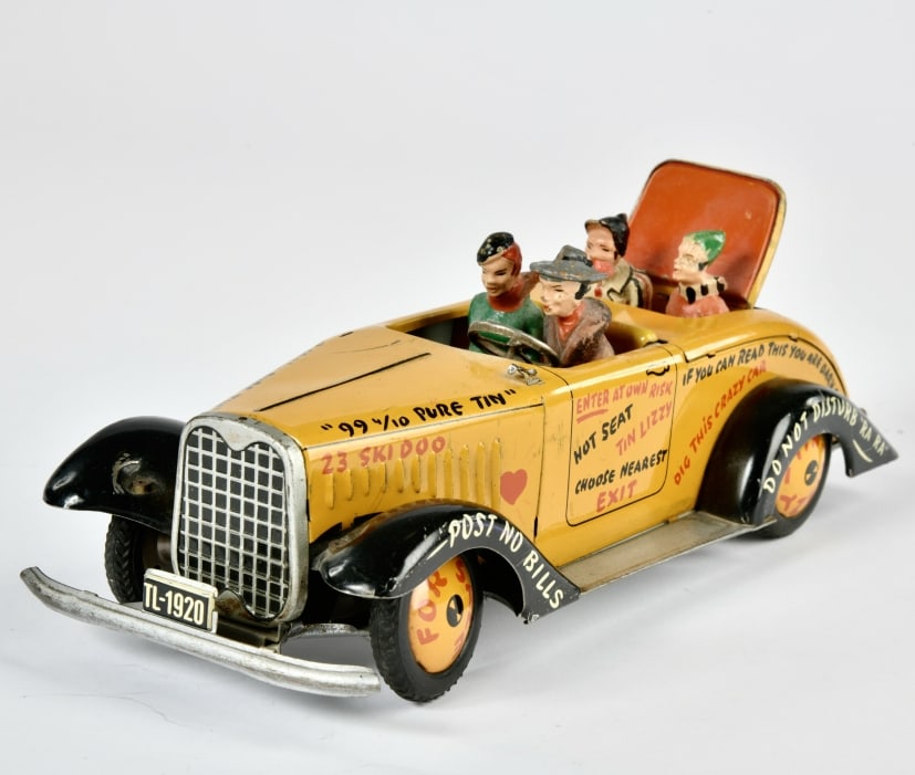 Arnold, Tin Lizzy: Arnold, Tin Lizzy, W.-Germany, 25 cm, Blech, Antrieb defekt, Windschutzscheibe fehlt, Z 3