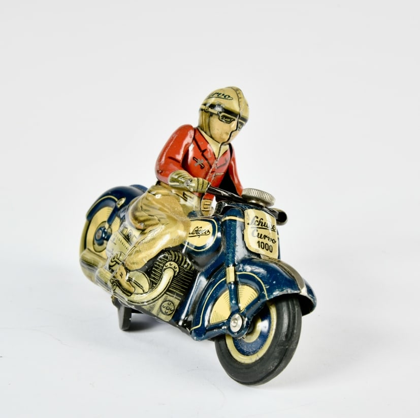 Schuco, Motorrad Curvo 1000: Schuco, Motorrad Curvo 1000, US Z. Germany, 13 cm, Blech, UW ok, LM, Z 2
