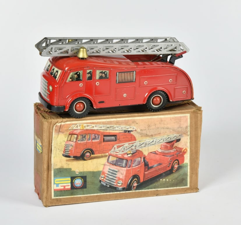 Arnold, Feuerwehr: Arnold, Feuerwehr, W.-Germany, 28 cm, Blech, ohne Antrieb, Okt, Z 1-2