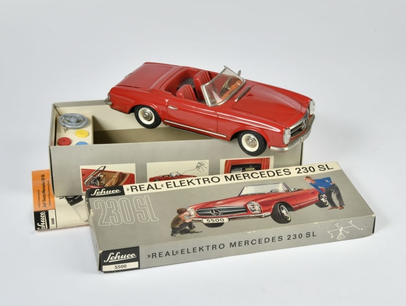 Schuco, Mercedes SL Real: Schuco, Mercedes SL Real, W.-Germany, 27 cm, Blech, komplettes Zubehor, Okt Z 1, Z 1