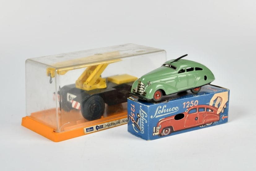 Schuco, Coles Kran, Magico Auto & Okt fur 1250: Schuco, Coles Kran, Magico Auto & Okt fur 1250, W.-Germany, Z 1-2