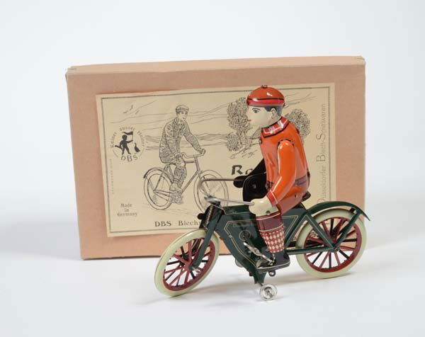 DBS: English: DBS, Motorbike "Rolli 230 (Lehmann Copy), Germany, tin, windup ok, original box condition 1, condition 1 Deutsch: DBS, Motorrad "Rolli 230" (Lehmann Kopie), Germany, 20 cm, Blech, Uhrwerk ok,