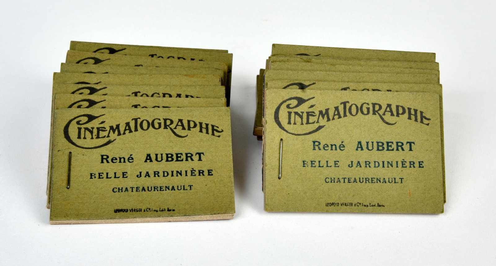 Aubert, Cinematographe 19 Daumenkinos: Aubert, Cinematographe 19 thumb cinemas, France pw, each 7 cm, 4 different themes (La Lutte, L scrime, Saute-Mouton and Le Ballon), C 1
