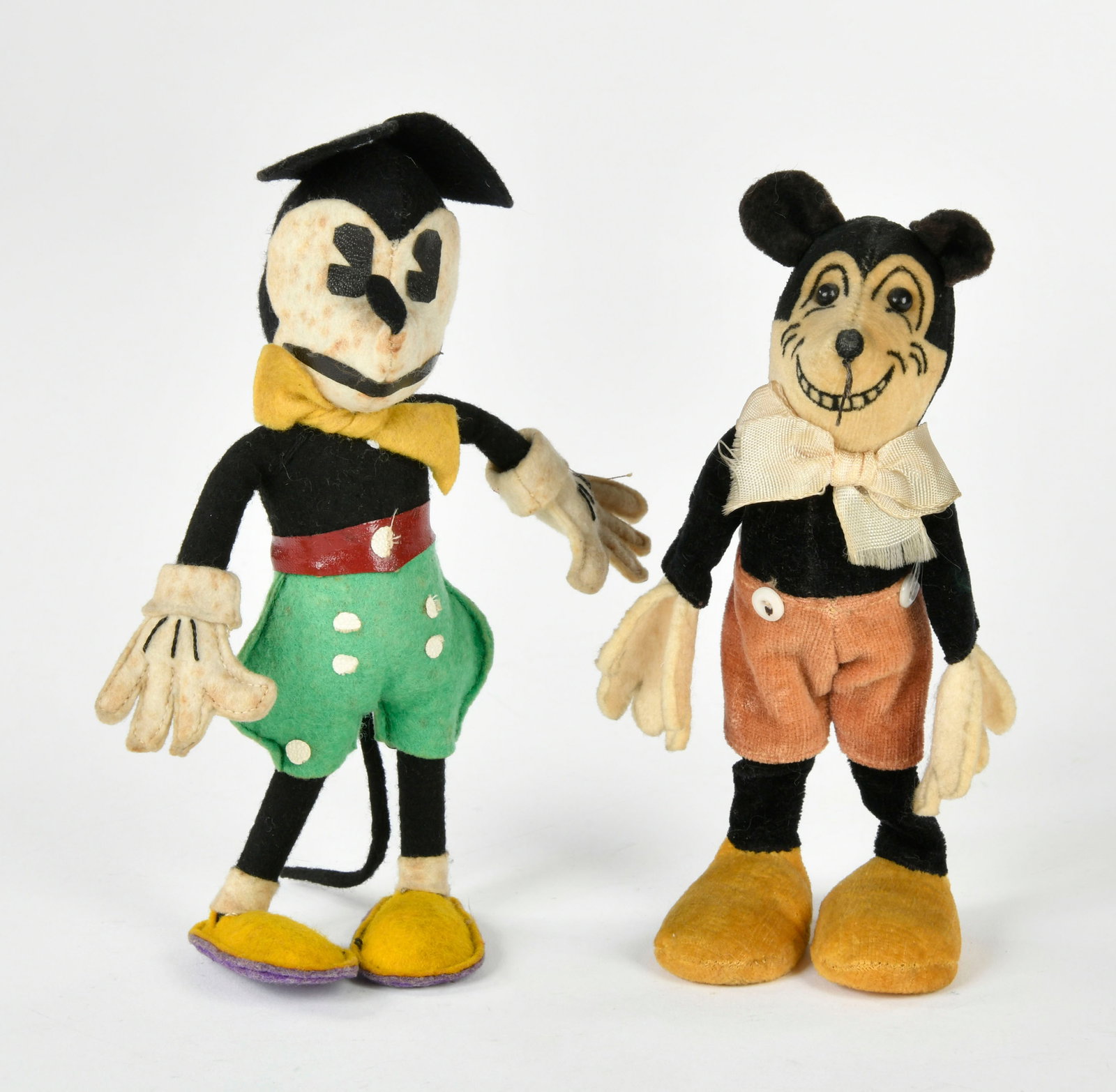 Dean Rag, 2x Micky Maus: Dean Rag, 2x Mickey Mouse, England pw, 16-18 cm, traces of age