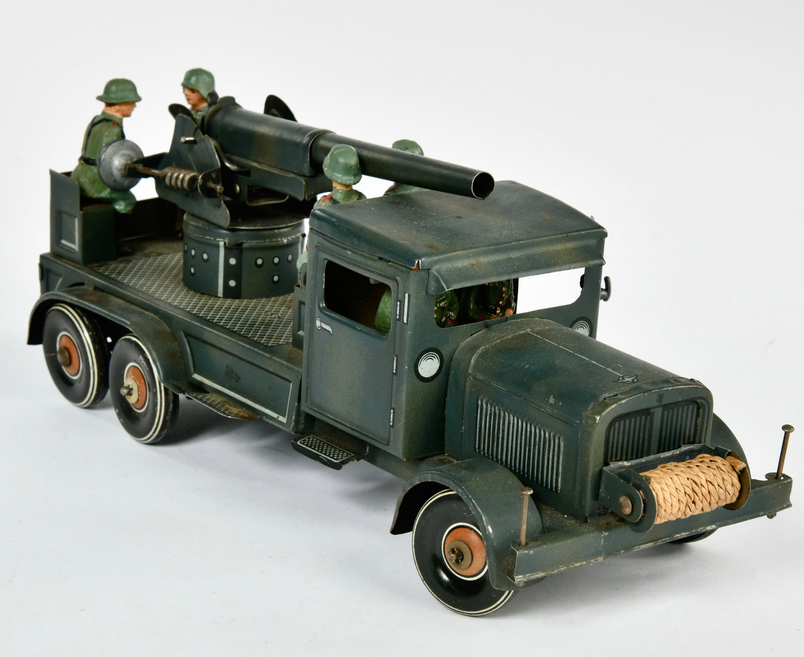 Tippco, LKW mit Flak: Tippco, Truck with Anti Aircraft Gun, Germany pw, 28 cm, tin, cw ok, min. paint d., C 2+