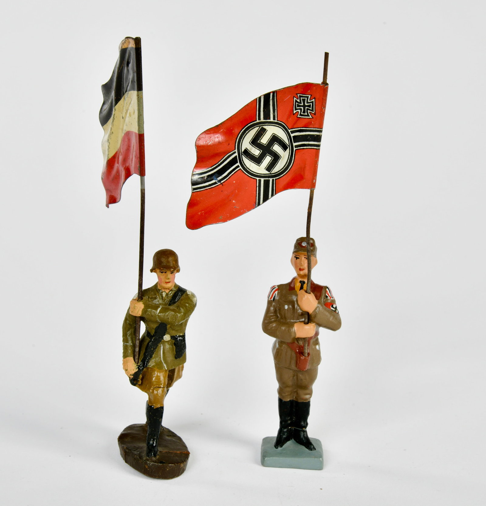 Elastolin, 2 Fahnentrager: Elastolin, 2 flag bearer, Germany pw, 7,5 cm, composite, 1x repainted
