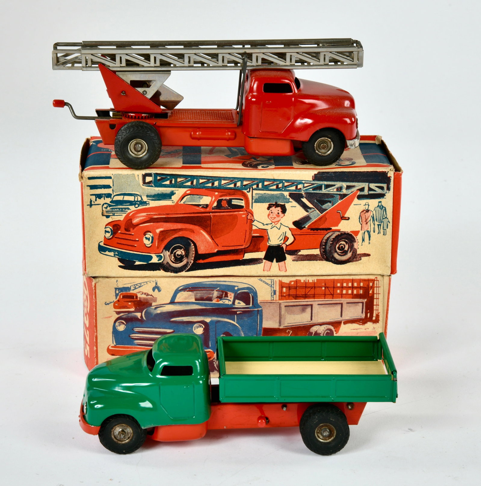 CKO Kellermann, LKW 375 & Feuerwehr 380: CKO Kellermann, LKW 375 & Feuerwehr 380, W.-Germany, 15-18 cm, Friktion ok, Okt Z 1-2, Z 1