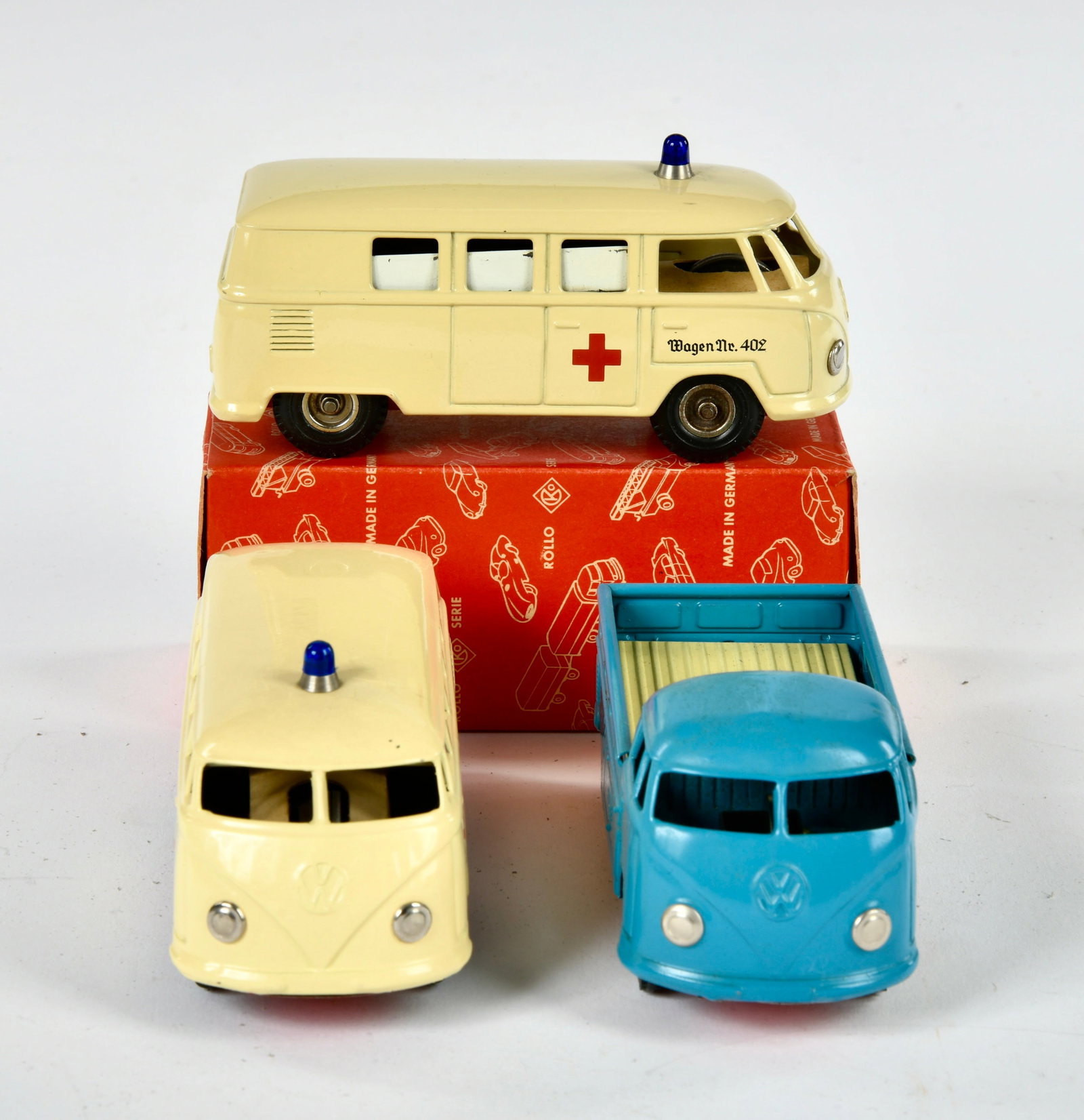 CKO Kellermann, VW Bus Ambulanz & Pritsche 398 & 402: CKO Kellermann, VW Bus Ambulanz & Pritsche 398 & 402, W.-Germany, 1x Okt, Friktion ok, meist Z 1