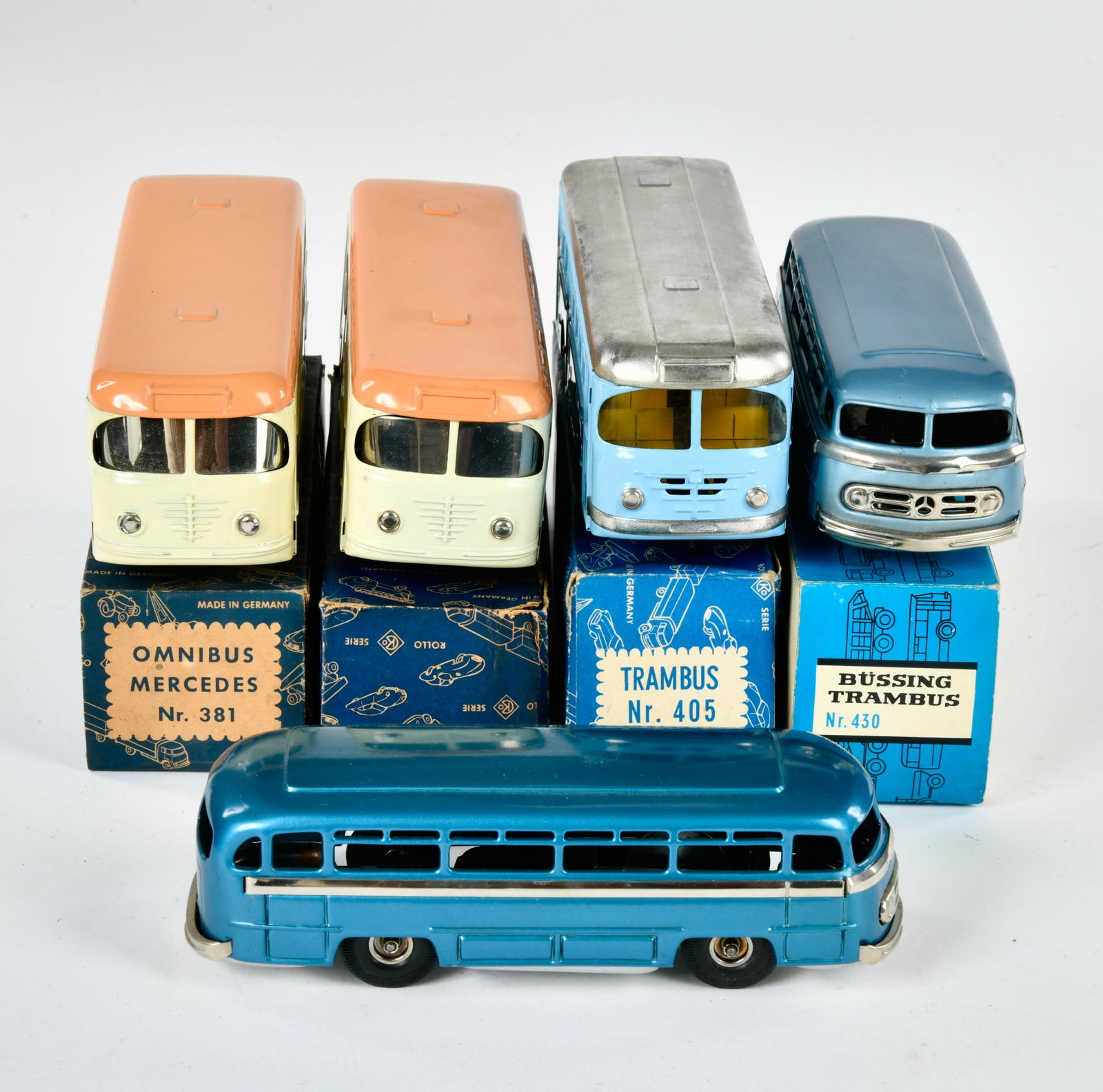 CKO Kellermann, 5 Busse, Trambus, Mercedes u.a.: CKO Kellermann, 5 Busse, Trambus, Mercedes u.a., W.-Germany, Friktion ok, Okt, meist Z 1