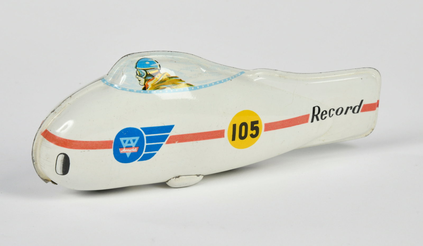 Arnold, Record Motorrad 105: Arnold, Record Motorrad 105, W.-Germany, 19 cm, Blech, Friktion ok, Z 1-