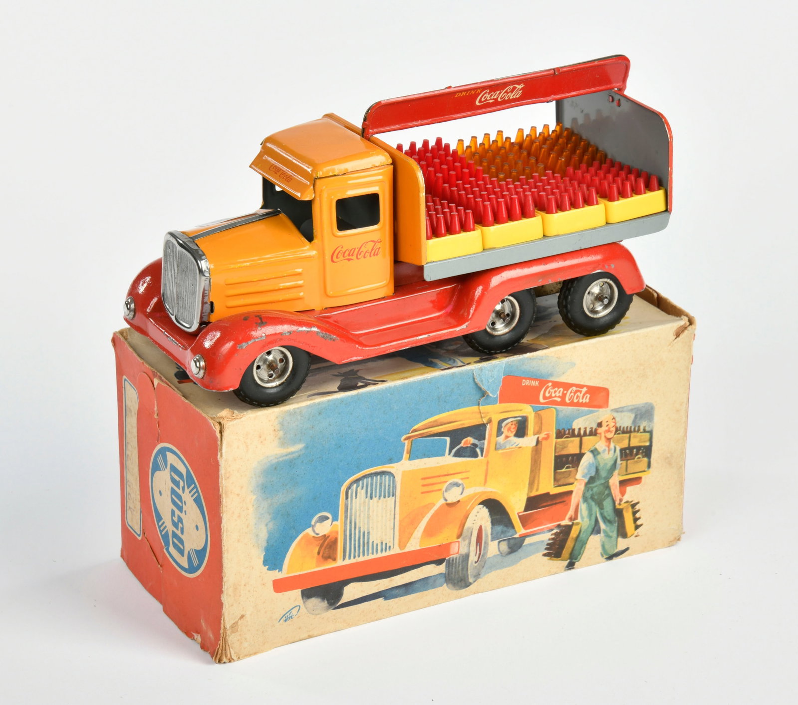 Goso, Lieferwagen Coca Cola: Goso, Lieferwagen Coca Cola, US Z. Germany, 21 cm, Blech, UW ok, min. LM, mit 8 Kisten, Okt Z 2, Z 2