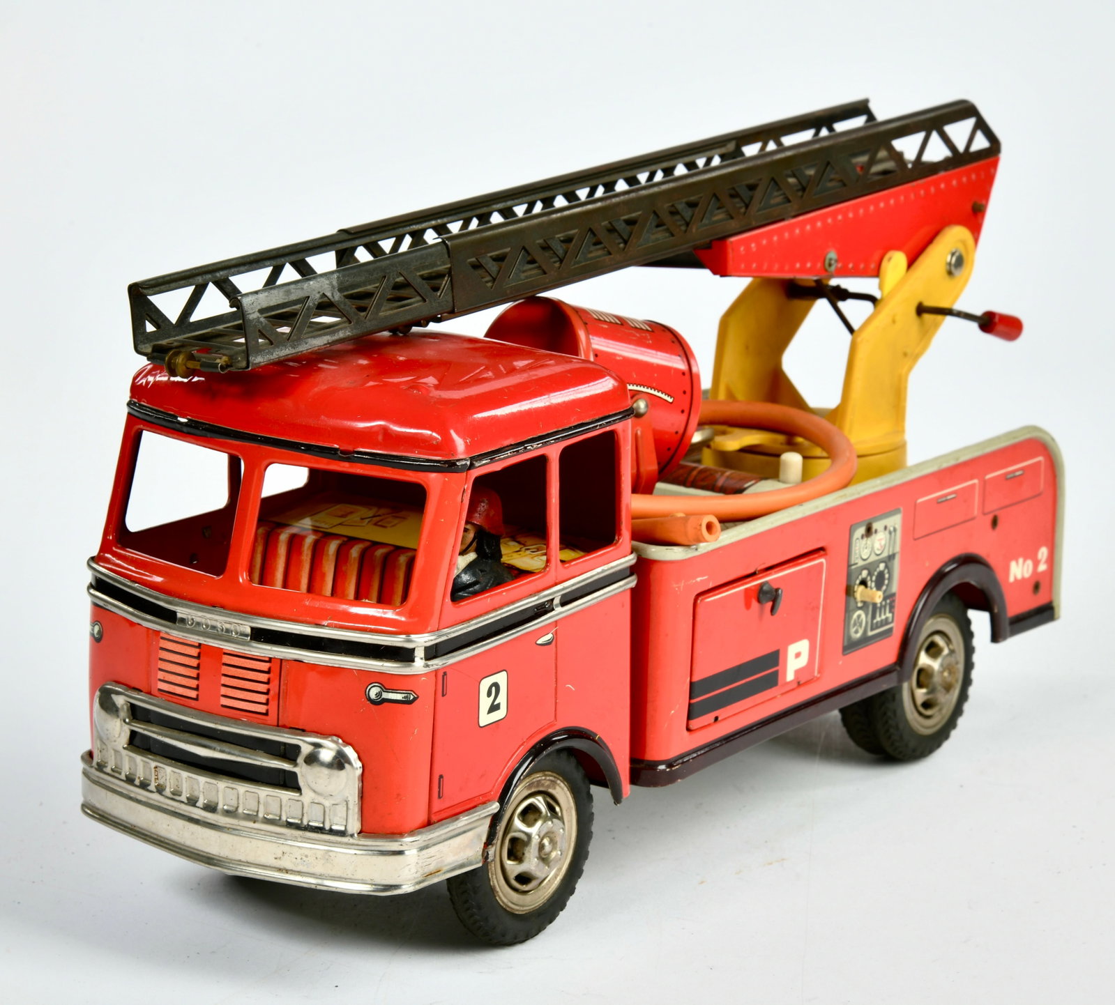 Goso, Feuerwehr: Goso, Feuerwehr, W.-Germany, 35 cm, Blech, Friktion ok, min. LM, Z 2