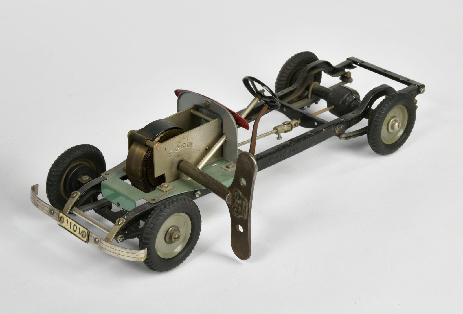 Marklin, Baukastenauto Chassis mit Motor: Marklin, Baukastenauto Chassis mit Motor, Germany VK, 35 cm, Blech, UW ok, Original der 30er Jahre, Z 2