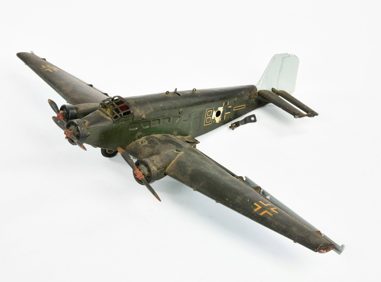 Marklin, Flugzeug JU 52, Militarversion: Marklin, Flugzeug JU 52, Militarversion, Germany VK, 55 cm, teilw. restauriert, Fehlteile, fur Bastler