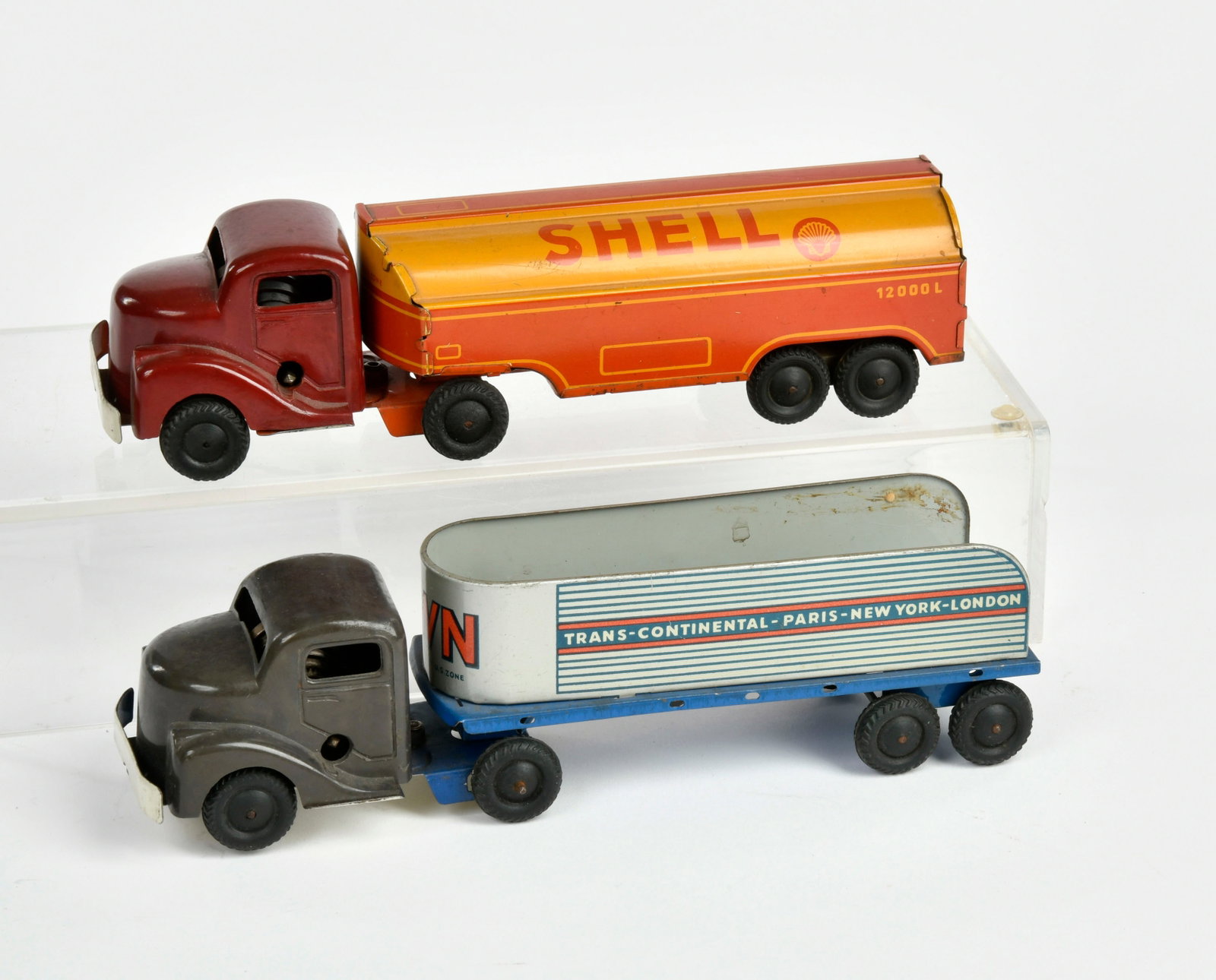 HWN, 2 Sattelzuge, Shell & Trans-Continental: HWN, 2 Sattelzuge, Shell & Trans-Continental, US Z.-Germany, 21 cm, Blech, Bakelit, UW ok, Z 1-2