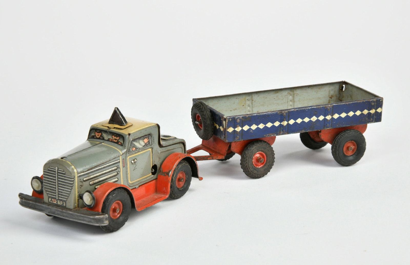 Arnold, Bussing Zugmaschine mit Anhanger: Arnold, Bussing Zugmaschine mit Anhanger, US Z.-Germany, 25 cm, UW ok, LM, Z 3