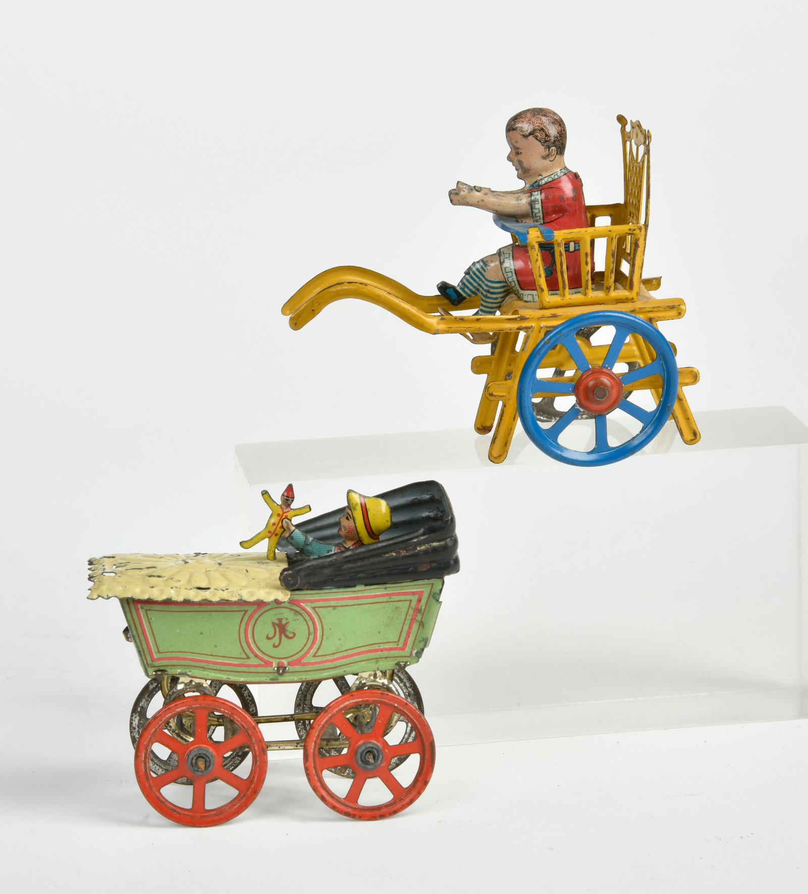 Meier, Penny Toy Kinderwagen mit Kind & Kind im Hochstuhl: Meier, Penny Toy Kinderwagen mit Kind & Kind im Hochstuhl, Germany VK, 9 cm, LM, Z 2