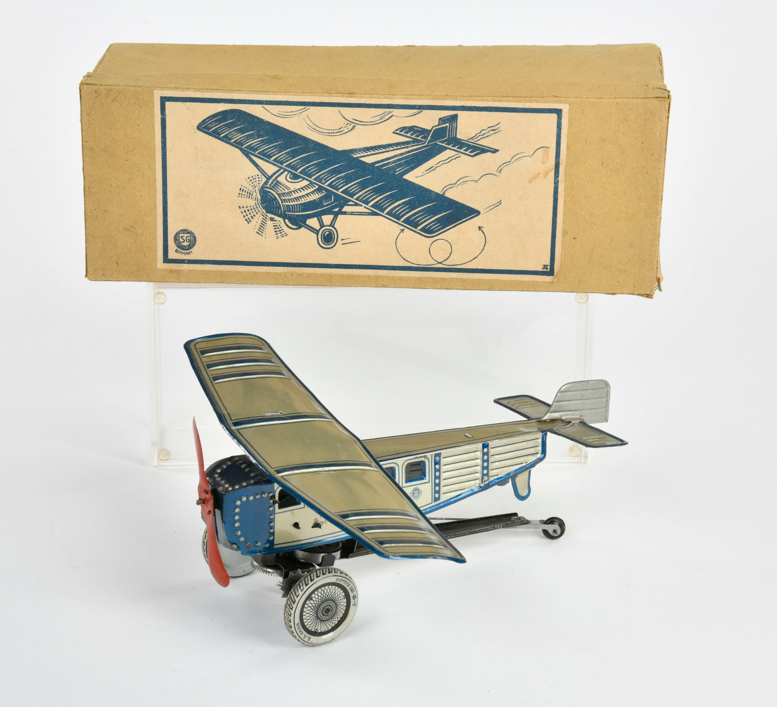 Gunthermann, abhebendes Flugzeug: Gunthermann, abhebendes Flugzeug, Germany VK, 27 cm, Okt, UW ok, Flugelhalterung beschadigt, sonst Z 1-