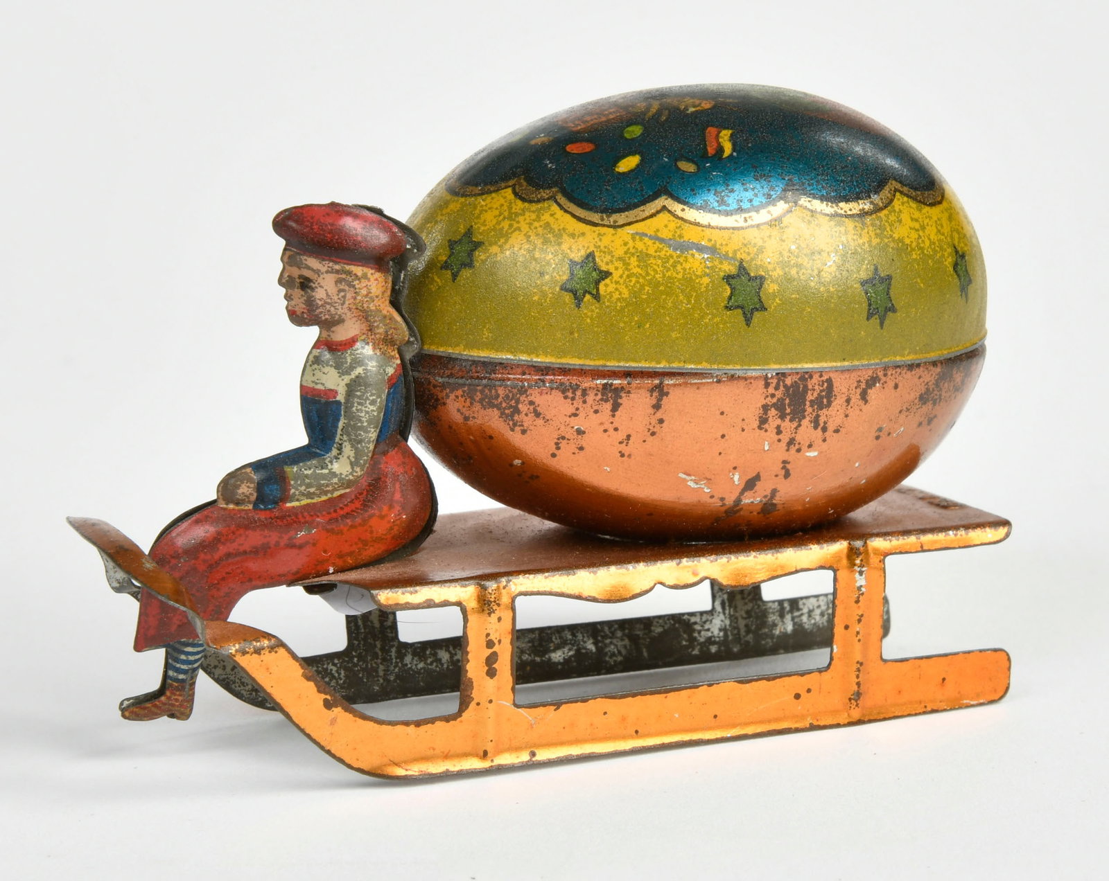 Penny Toy Madchen mit Ei auf Schlitten: Penny Toy Madchen mit Ei auf Schlitten, Germany VK, 9 cm, LM, Z 2