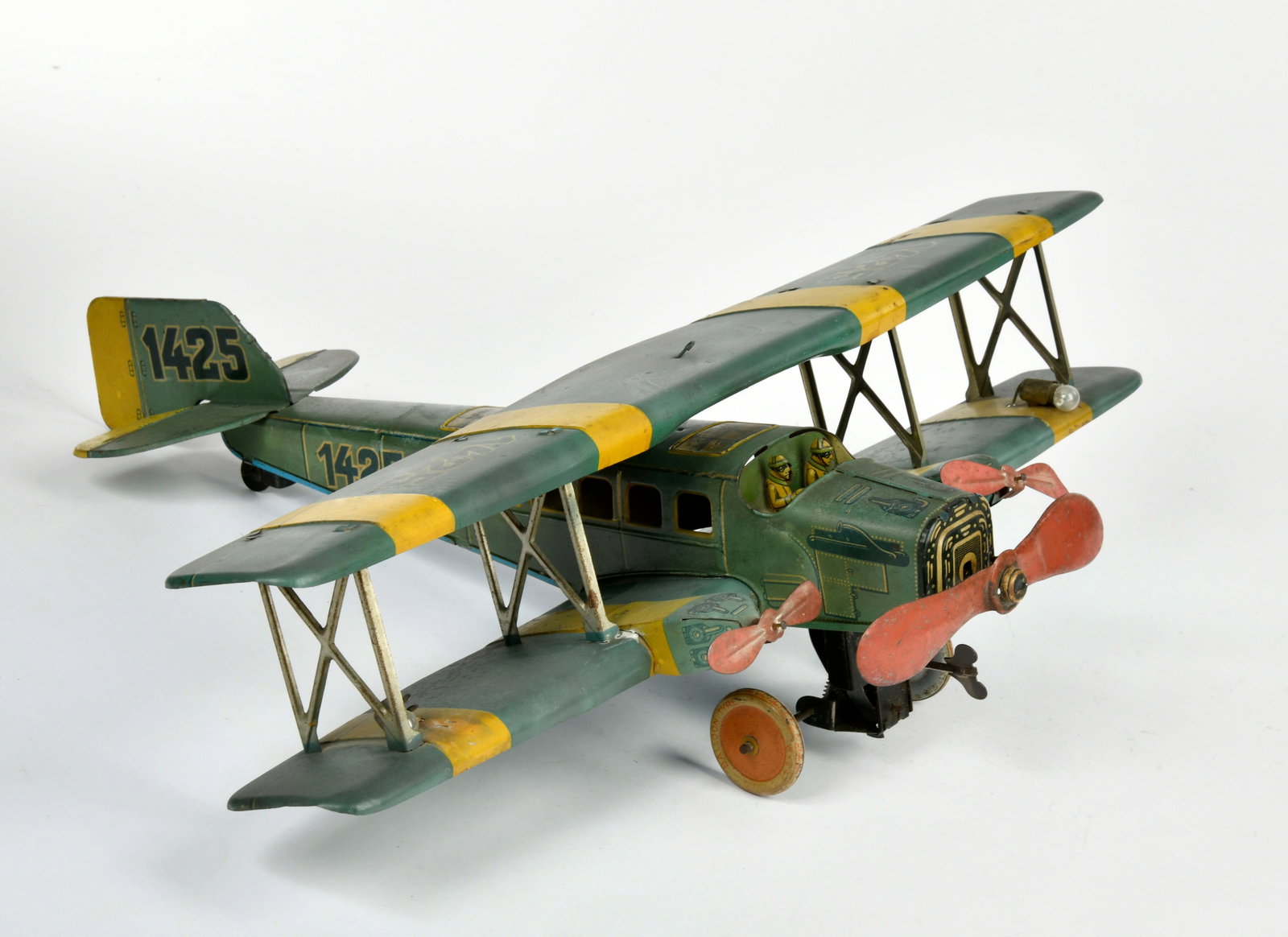 Tippco, Doppeldecker Flugzeug 1425: Tippco, Doppeldecker Flugzeug 1425, Germany VK, Blech, 48 cm, UW ok, LM, Z 3