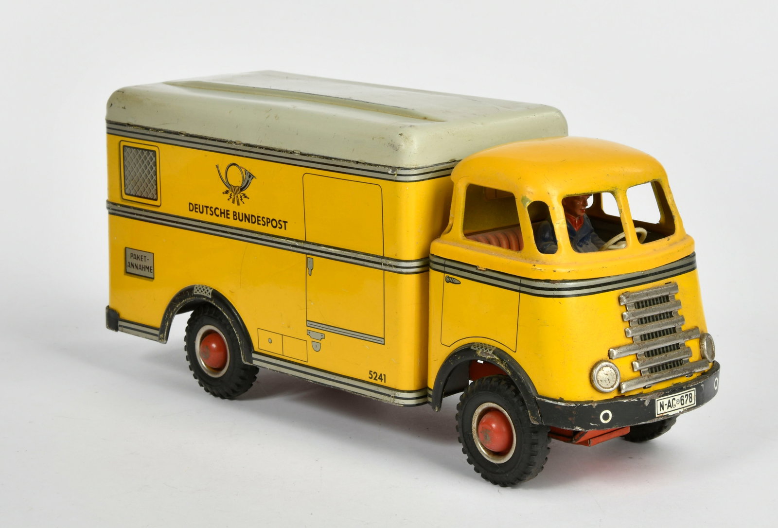 Arnold, LKW "Deutsche Bundespost": Arnold, LKW "Deutsche Bundespost", W.-Germany, 29 cm,Blech, Friktion ok, LM, Z 3
