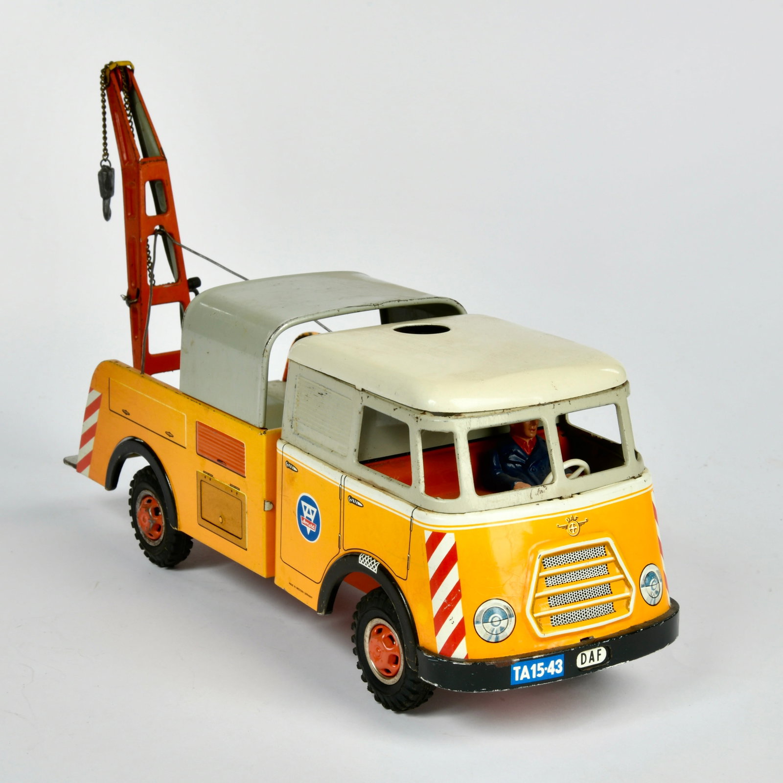 Arnold, DAF Abschleppwagen: Arnold, DAF Abschleppwagen, W.-Germany, 30 cm, Blech, Friktion ok, LM, Z 2-