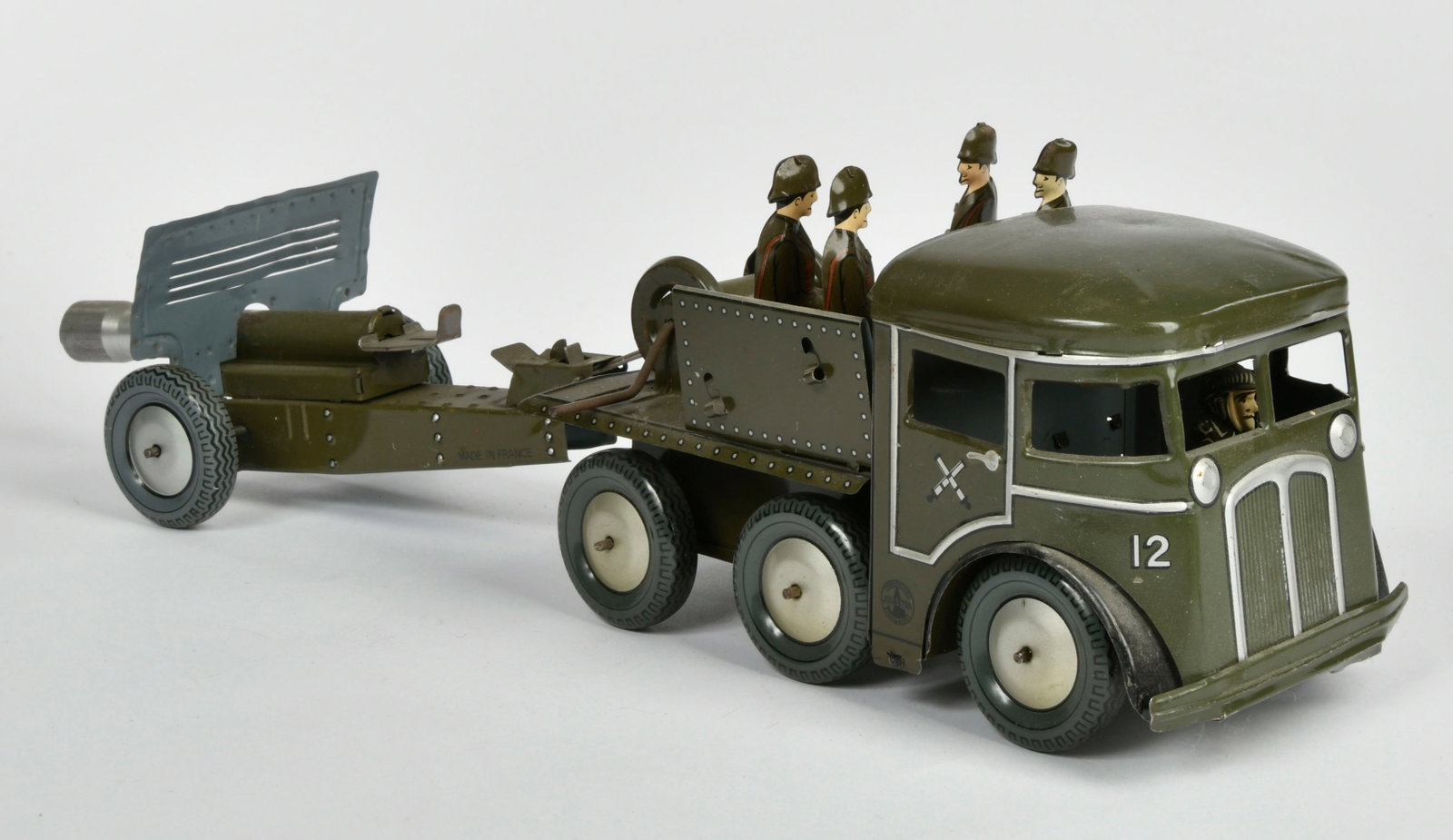 Joustra, Militar LKW mit Kanone: Joustra, Militar LKW mit Kanone, France, 43 cm, Blech, UW ok, min. LM, Z 2