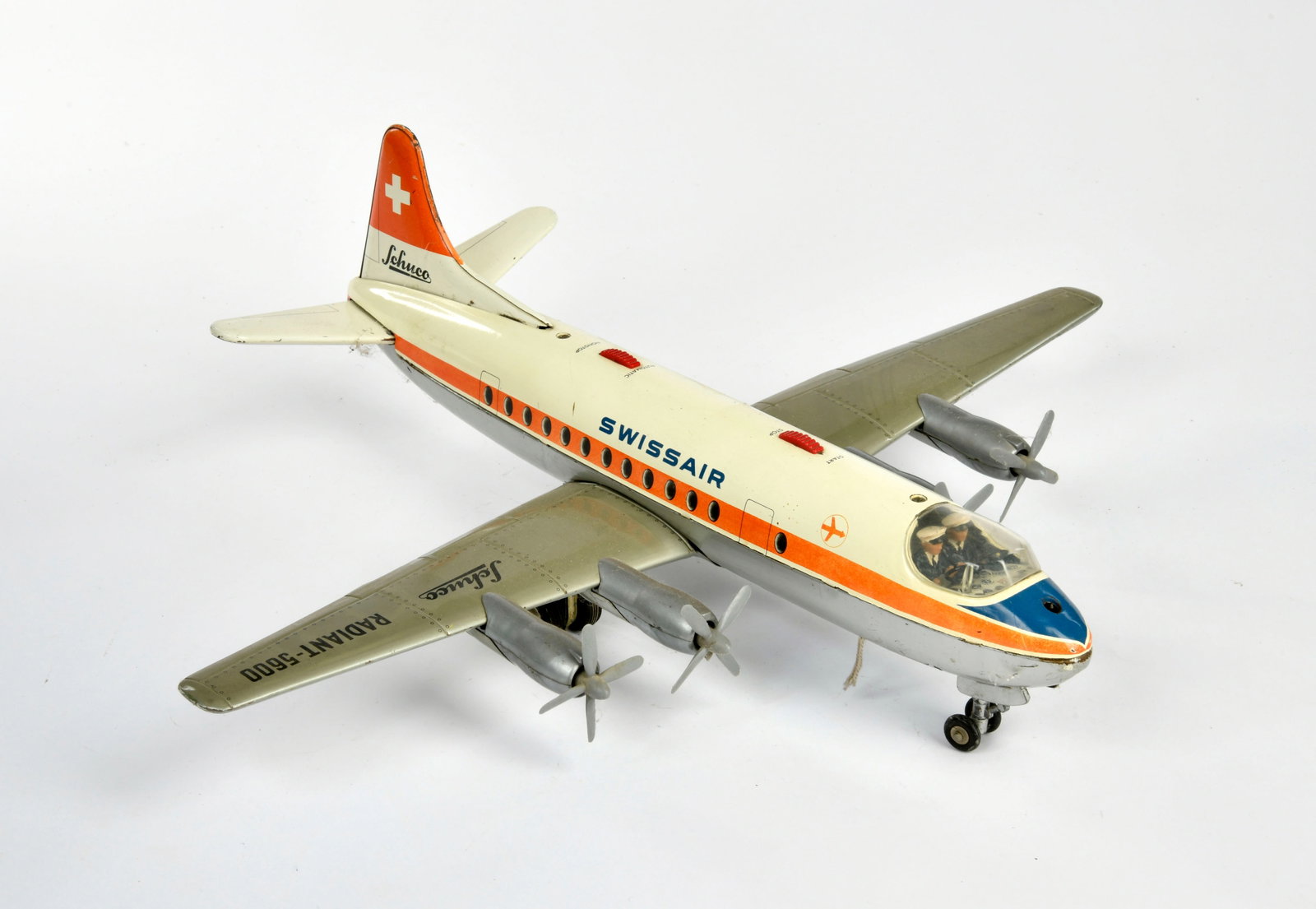 Schuco, Radiant Swissair: Schuco, Radiant Swissair, W.-Germany, 42 cm, Blech, Funktion nicht gepruft, Z 2
