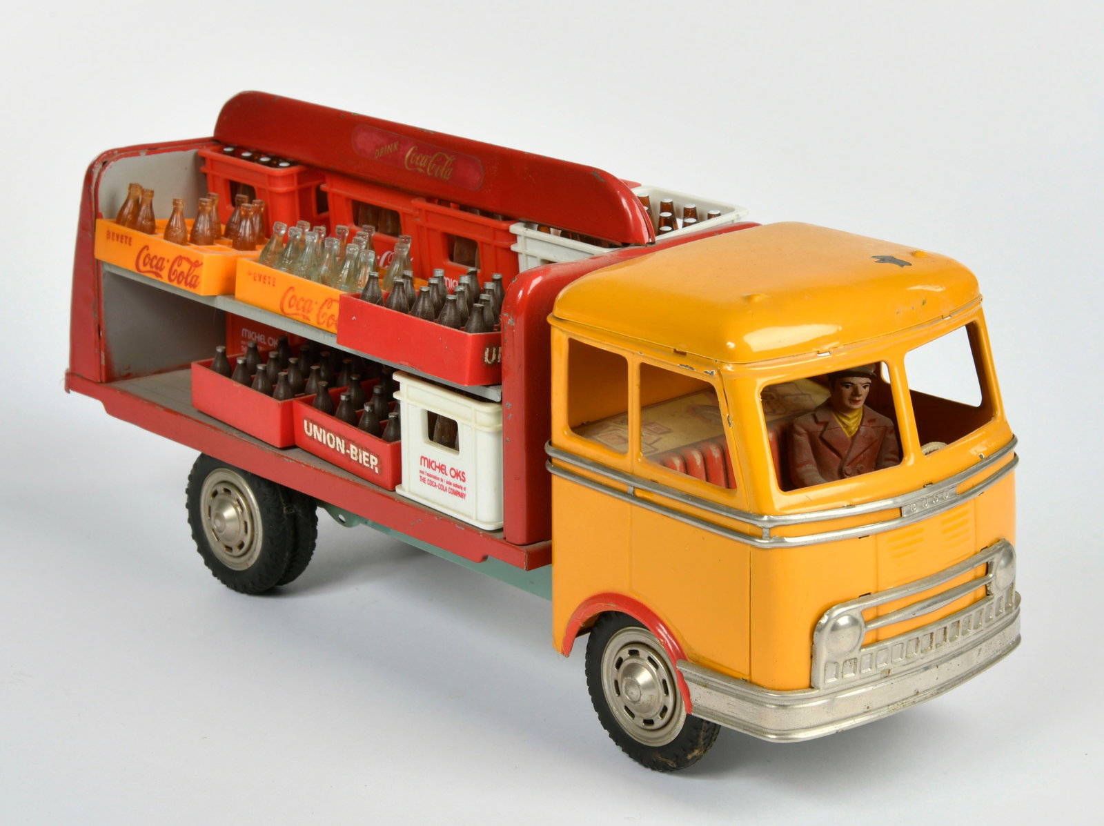 Goso, Coca Cola Lieferwagen: Goso, Coca Cola Lieferwagen, Germany, 33cm, Blech, Friktion ok, LM, Z 2-3