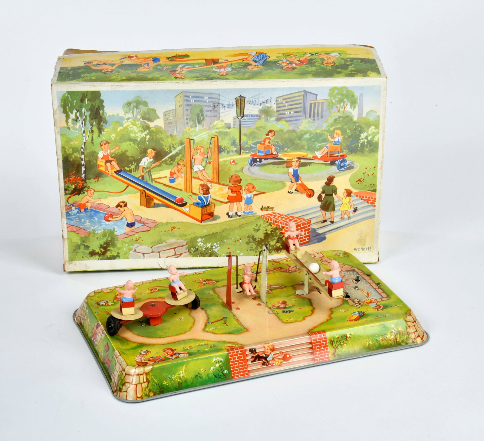 Hofler, Spielplatz No 115: Hofler, Spielplatz No 115, Germany, 19x32 cm, Blech, UW ok, Okt Z 2, Z 1-2
