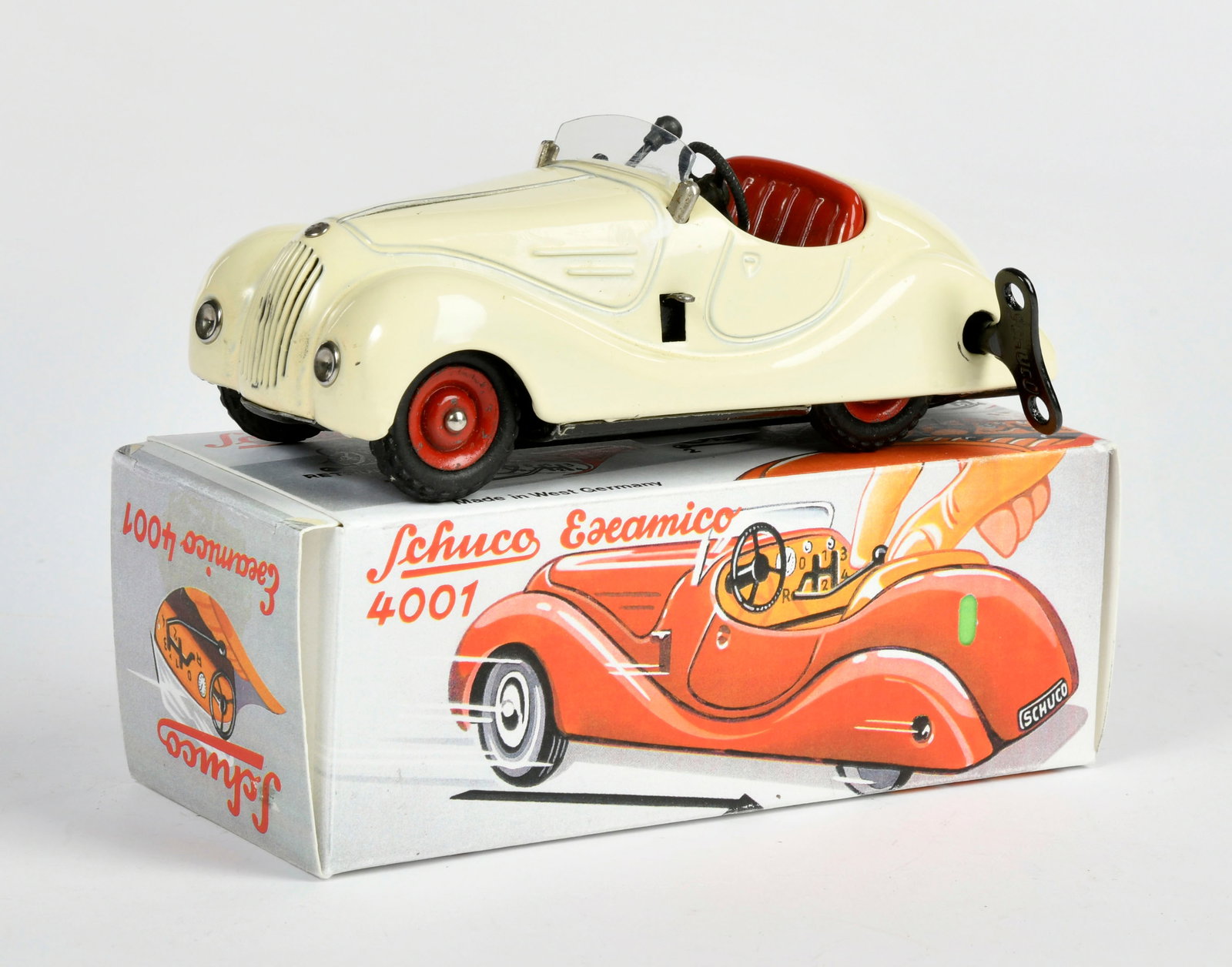 Schuco, Examico 4001: Schuco, Examico 4001, Germany VK, 14,5 cm, Reprobox, mit Schlussel + Anleitung, neu lackiert