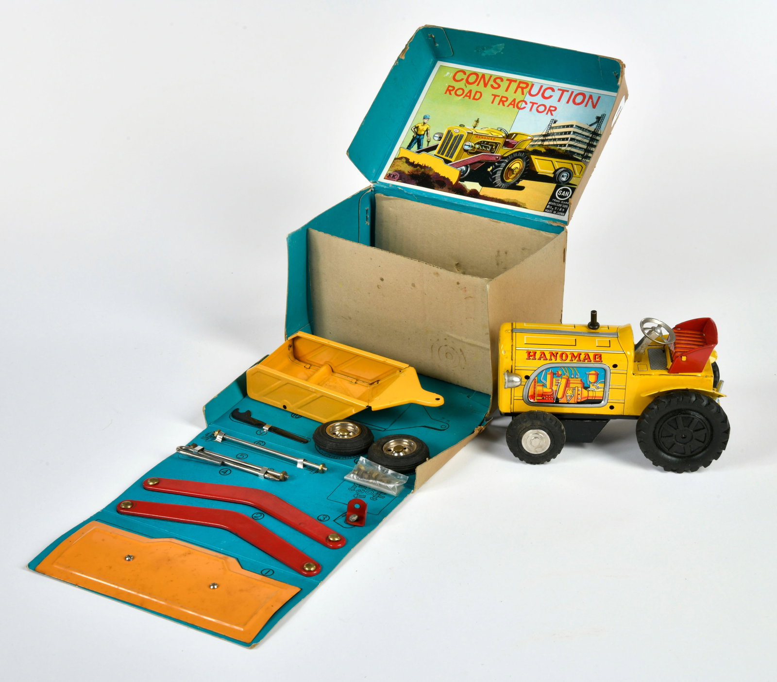 Marusan, Construction Road Tractor: Marusan, Construction Road Tractor, Japan, 15 cm, komplett, Okt, Z 1-