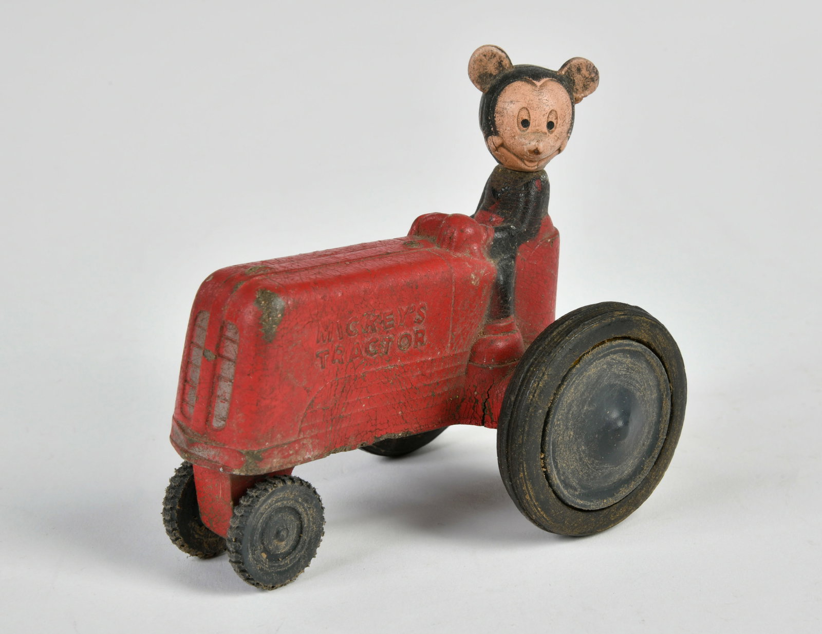 Sun Rubber Co. Barberton OH, Mickey's Tractor: Sun Rubber Co. Barberton OH, Mickey's Tractor, Gummi Spielzeug, USA, 12 cm, LM