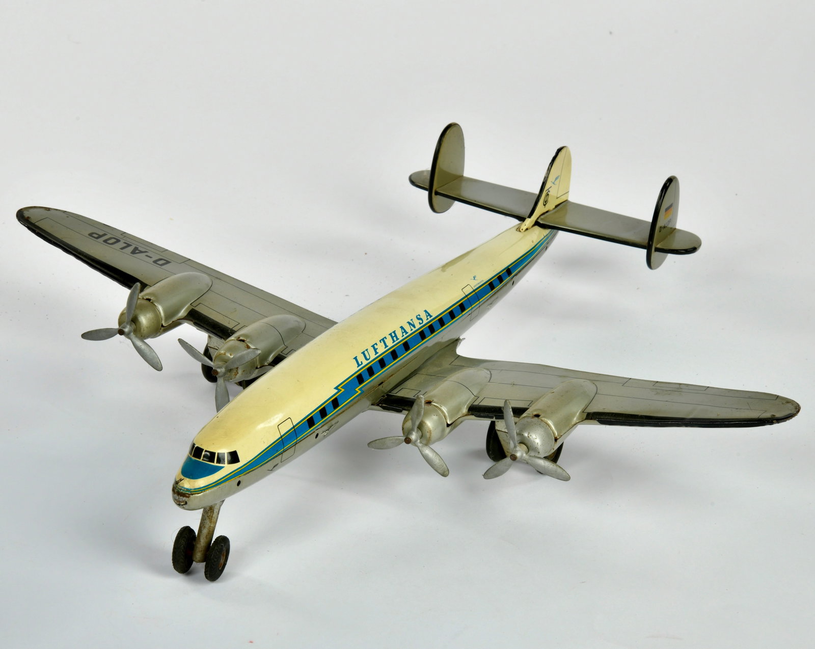 Tippco, Lufthansa Flugzeug: Tippco, Lufthansa Flugzeug, W.-Germany, 49 cm, Blech, Friktion ok, Z 21