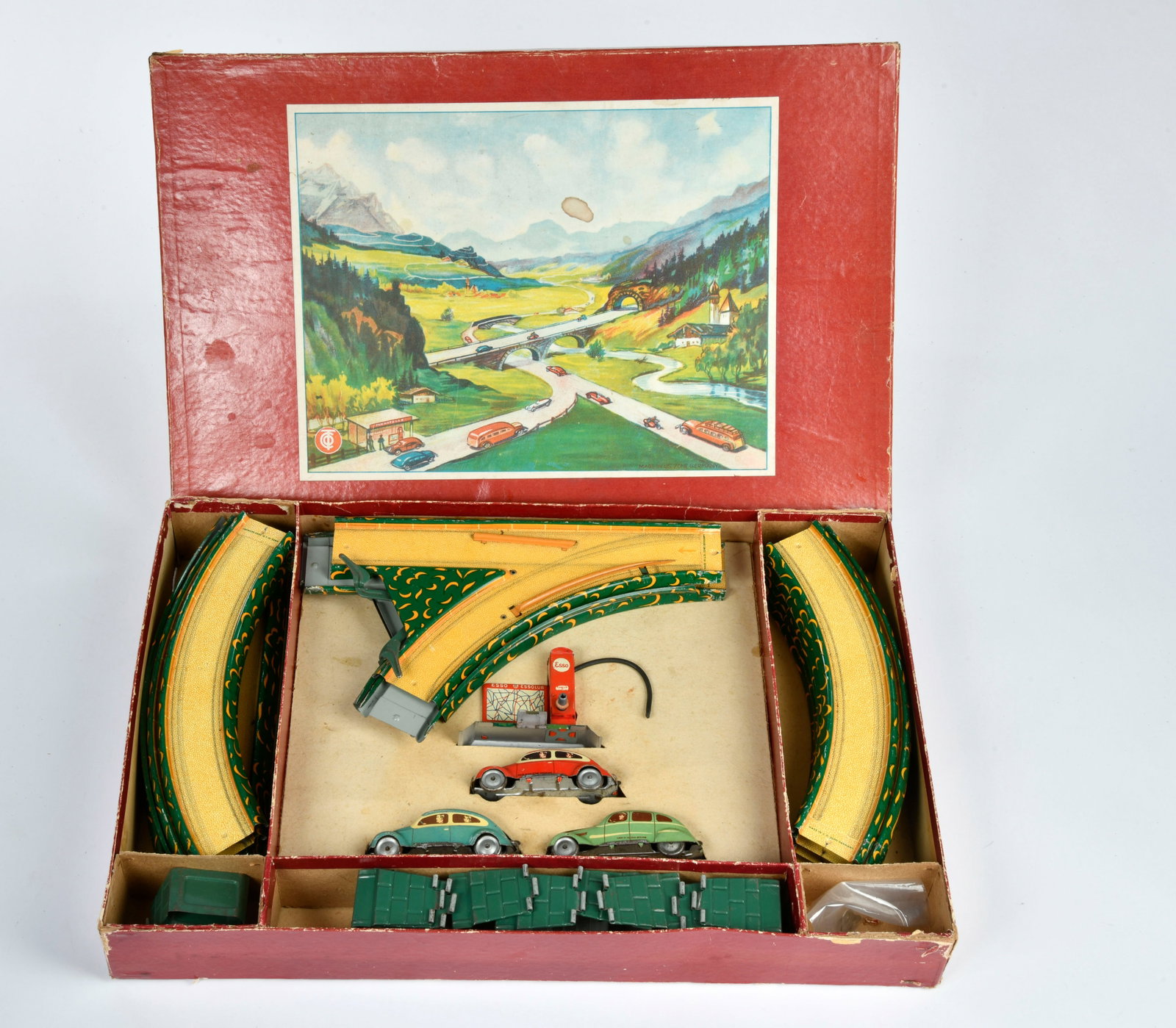 Tippco, Autobahn, 3 Fahrzeuge und Zubehor: Tippco, Autobahn, 3 Fahrzeuge und Zubehor, US Z.-Germany, 49x31 cm, Z 1-2