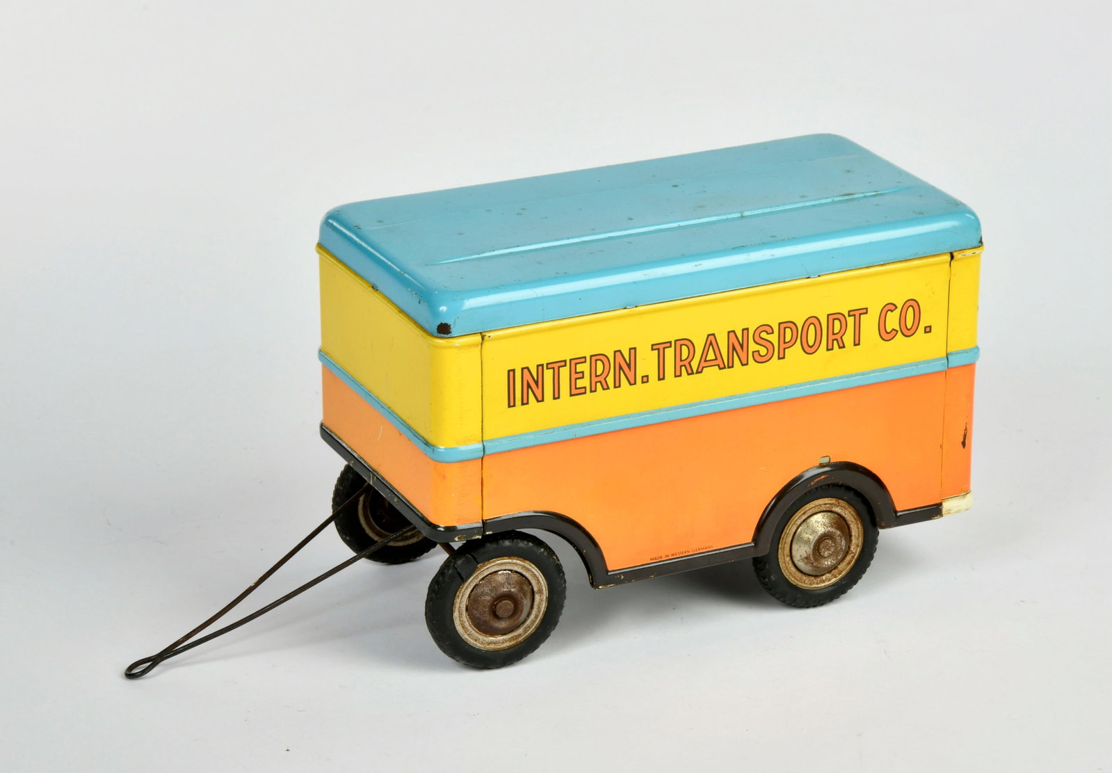 Goso, Intern. Transport Anhanger: Goso, Intern. Transport Anhanger, W.-Germany, Blech, Chrom angelaufen, LM, Z 2