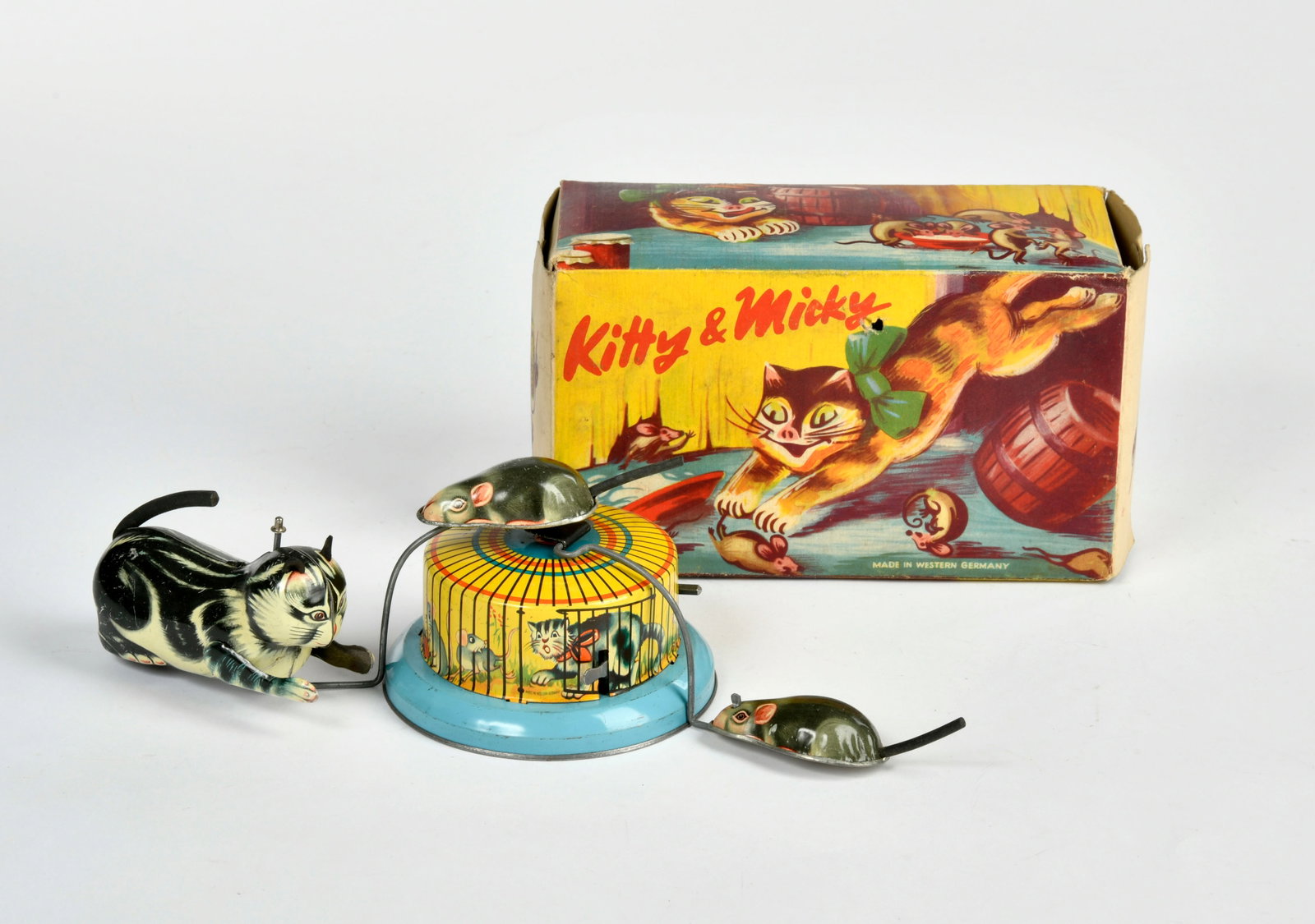Hausmann, Kitty & Micky: Hausmann, Kitty & Micky, W.-Germany, 18 cm, Blech, UW ok, Okt, Z 1-2