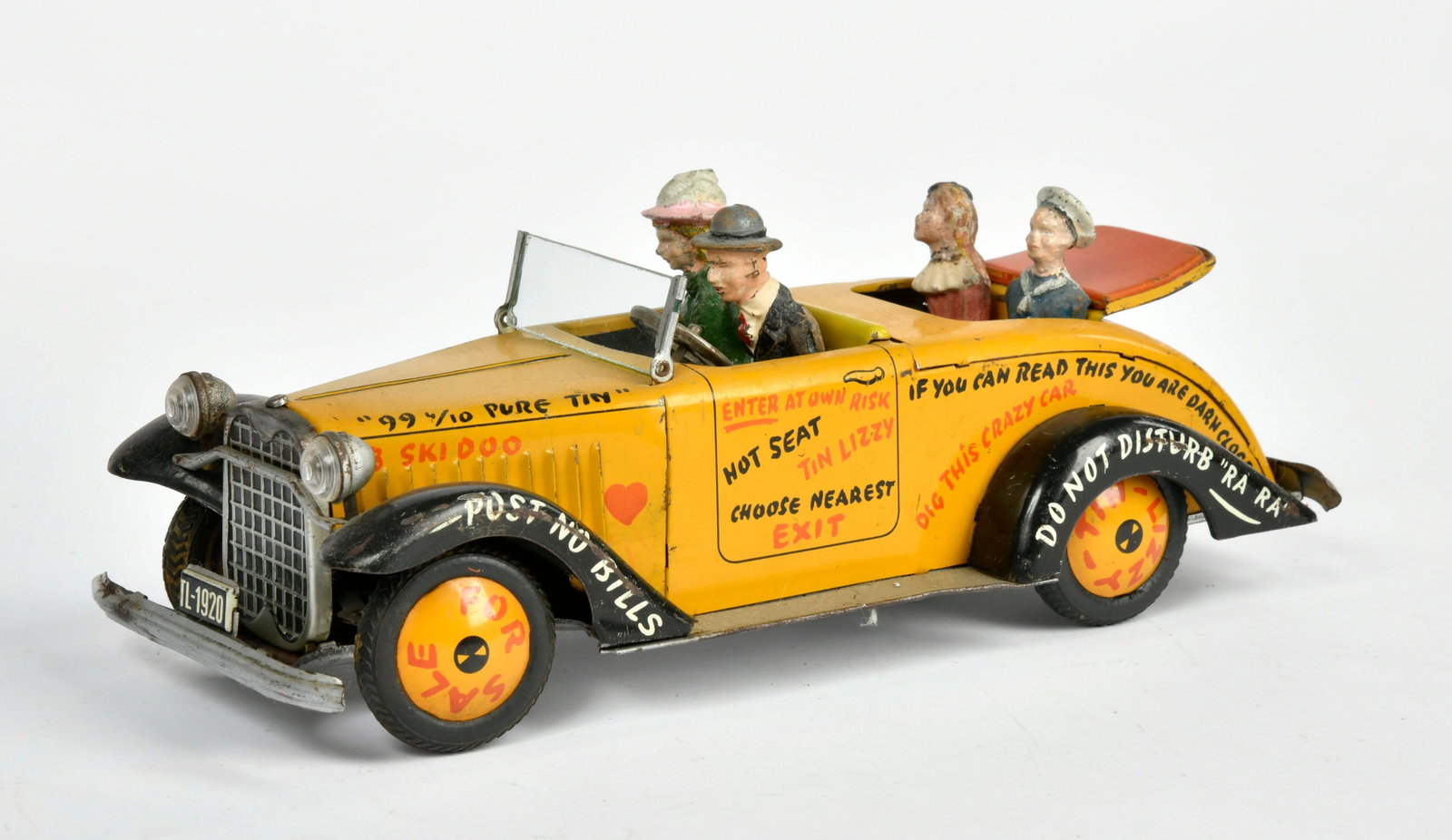 Arnold, Tin Lizzy: Arnold, Tin Lizzy, W.-Germany, 25 cm, Blech, Fernbedienung entfernt, LM, Z 2-