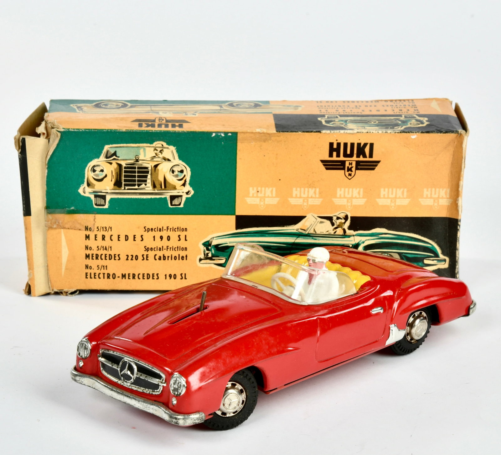 Huki, Mercedes 190 SL Cabriolet: Huki, Mercedes 190 SL Cabriolet, 23 cm, Blech, ungepruft, Okt, Z 2