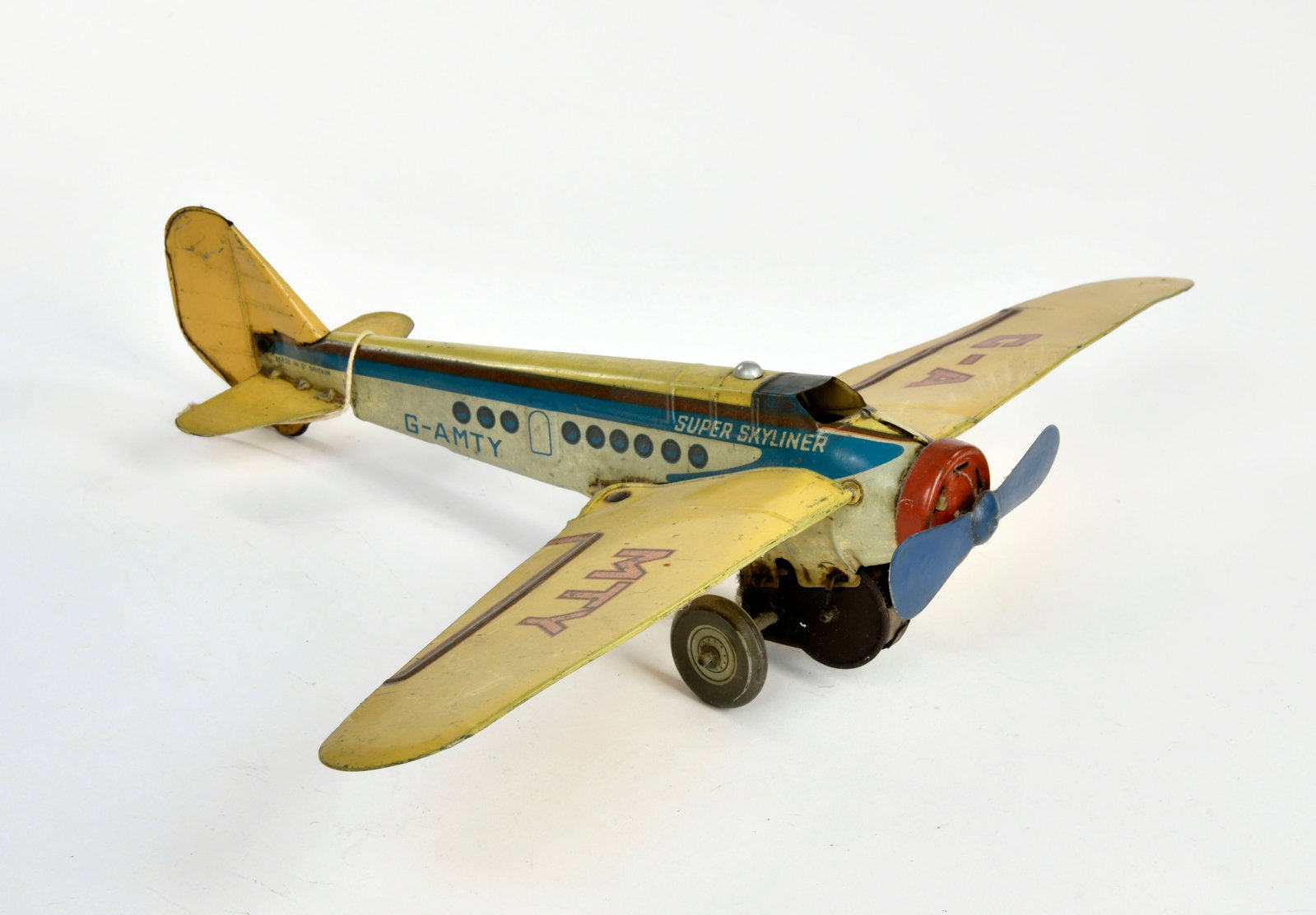Mettoy, Flugzeug: Mettoy, Flugzeug, England, 32 cm, Blech, UW ok, LM, Z 3