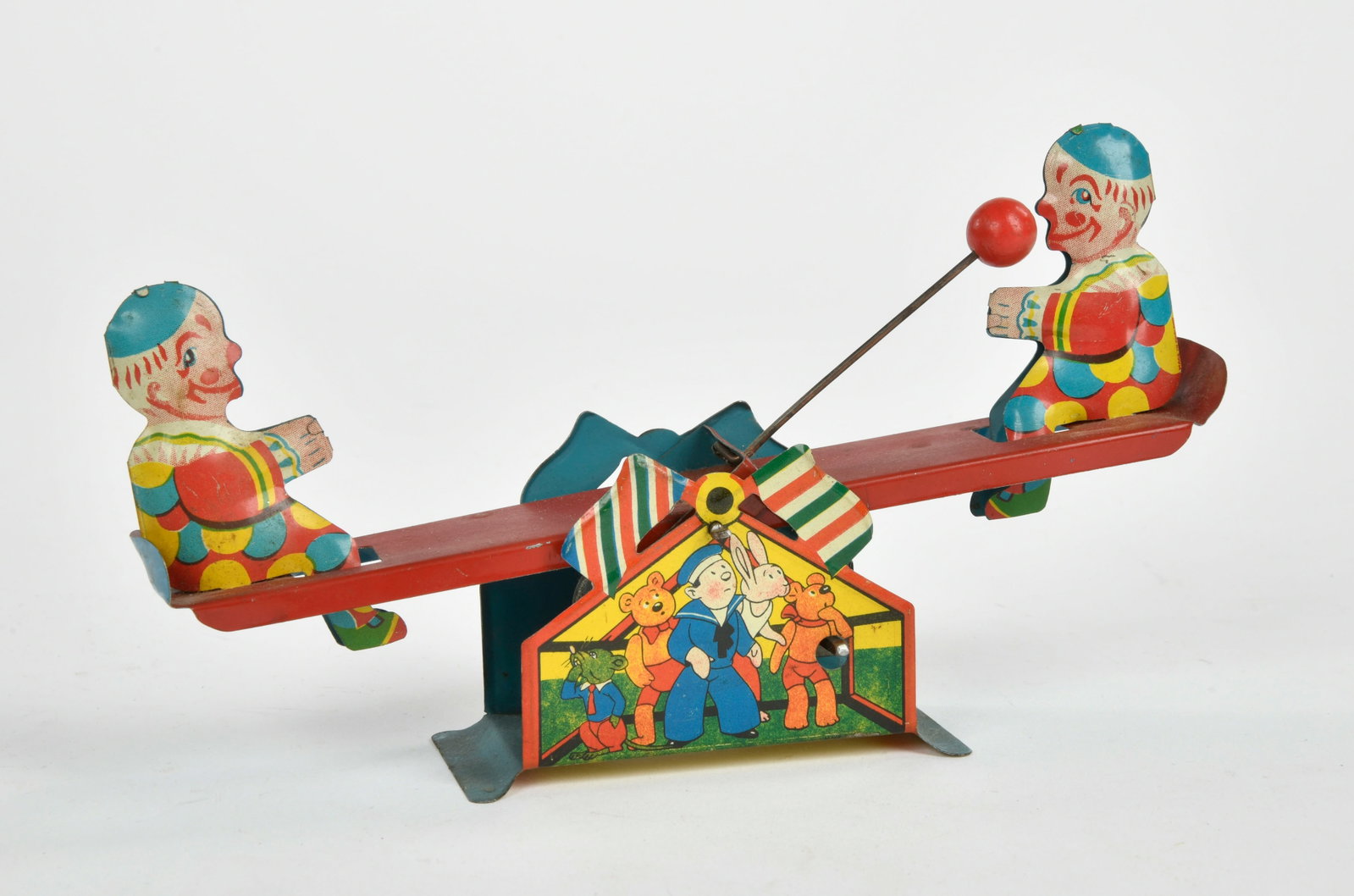 Clowns auf Wippe: Clowns auf Wippe, England, 21 cm, UW ok, Z 2+