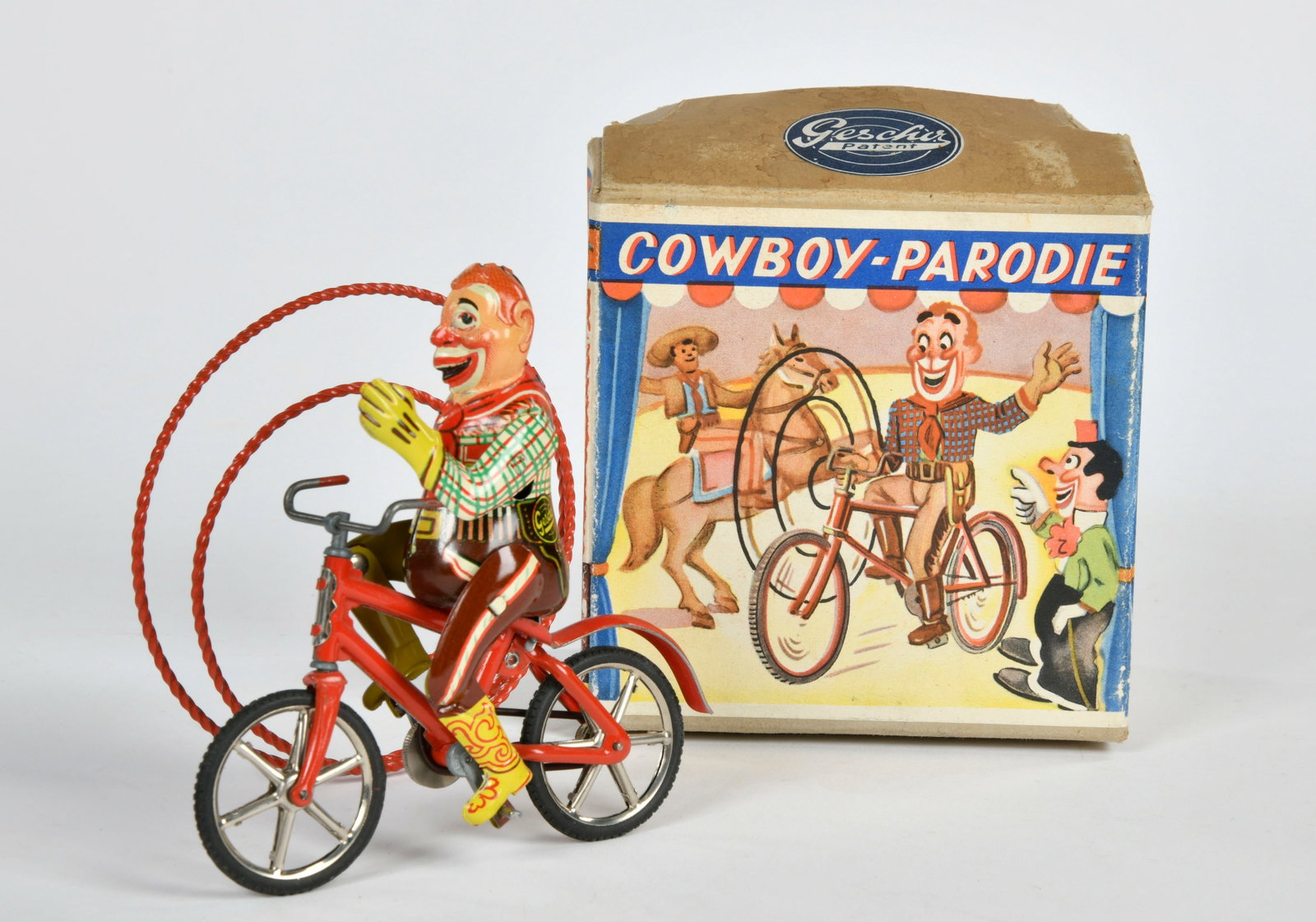 Gescha, Cowboy Circus Parodie: Gescha, Cowboy Circus Parodie, US Z. Germany, 13 cm, Blech, UW ok, Okt Z 1-, Z 1