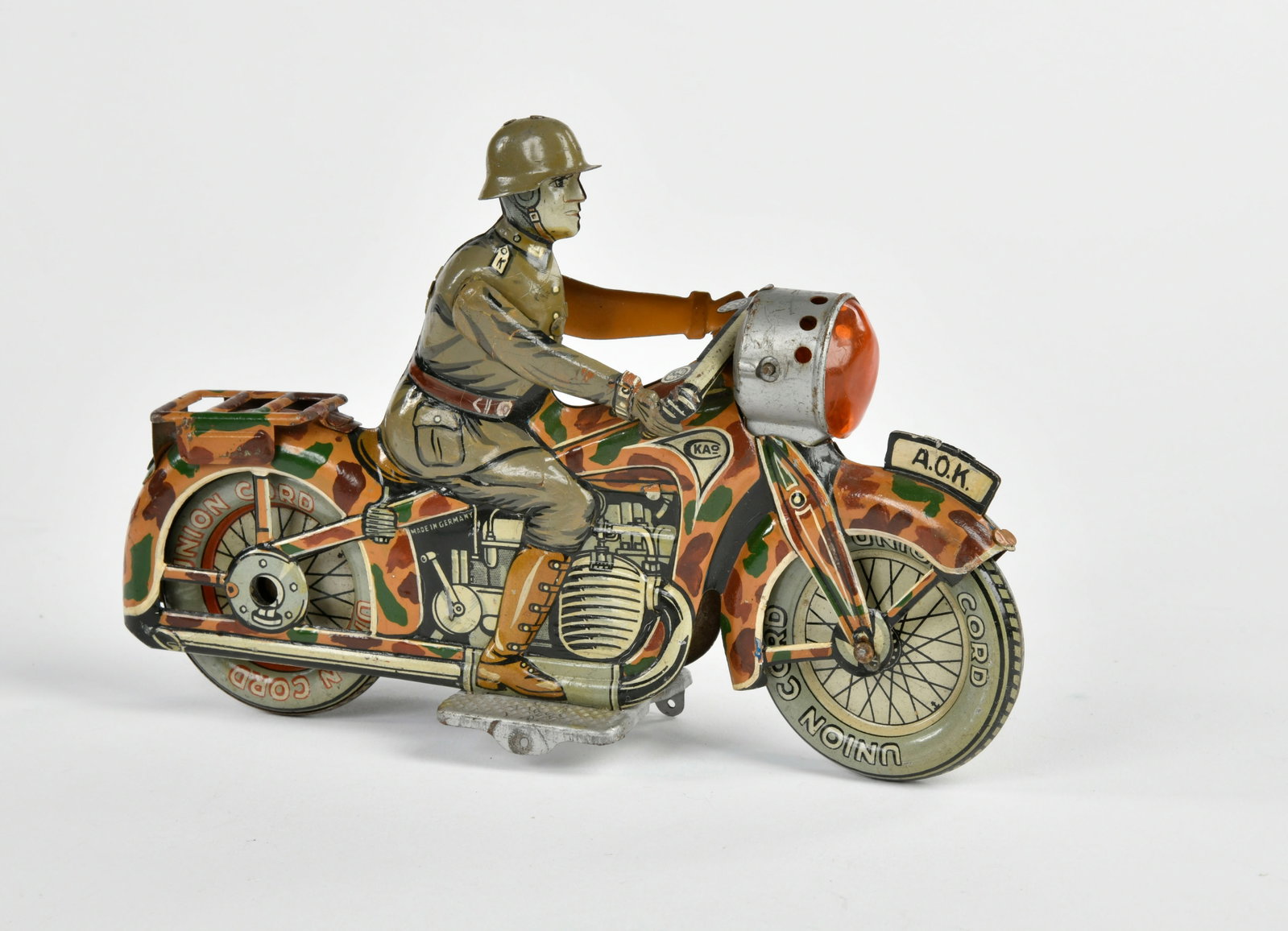 Arnold, Militarmotorrad: Arnold, Militarmotorrad, Germany VK, 20 cm, Blech, UW ok, unteres Rad fehlt, Z 2