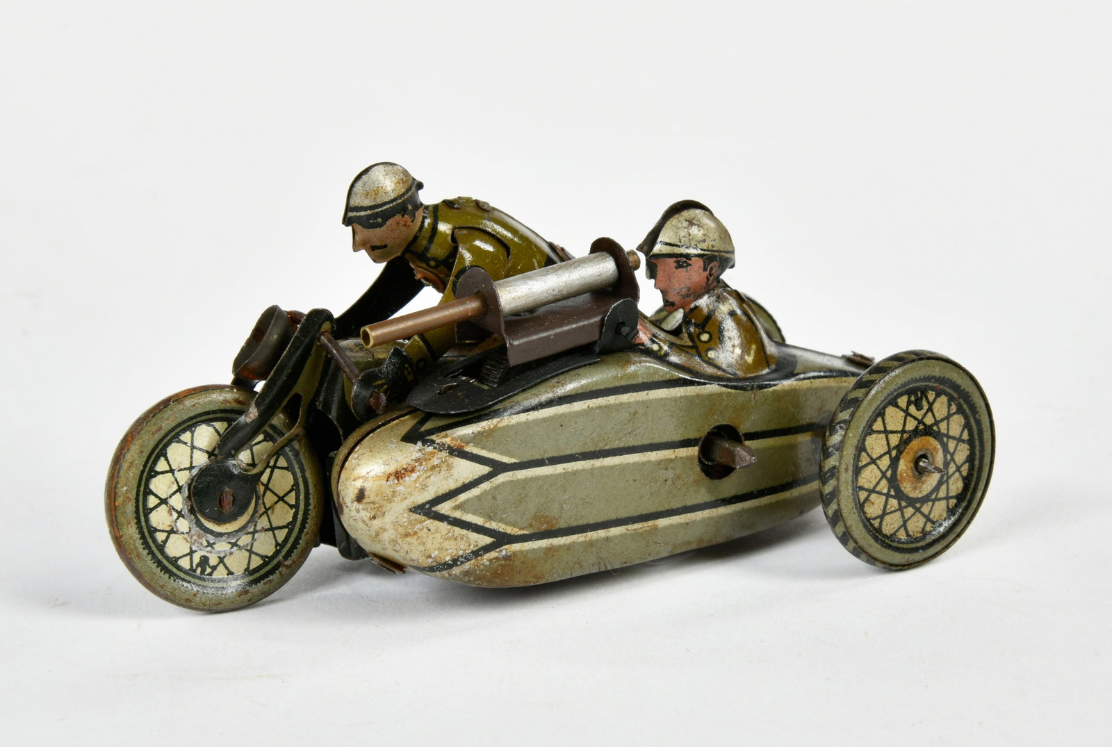 CKO Kellermann, Militar Beiwagenmotorrad mit MG Schutze: CKO Kellermann, Militar Beiwagenmotorrad mit MG Schutze, Germany VK, 11 cm, Blech, UW hakt, Z 2-3