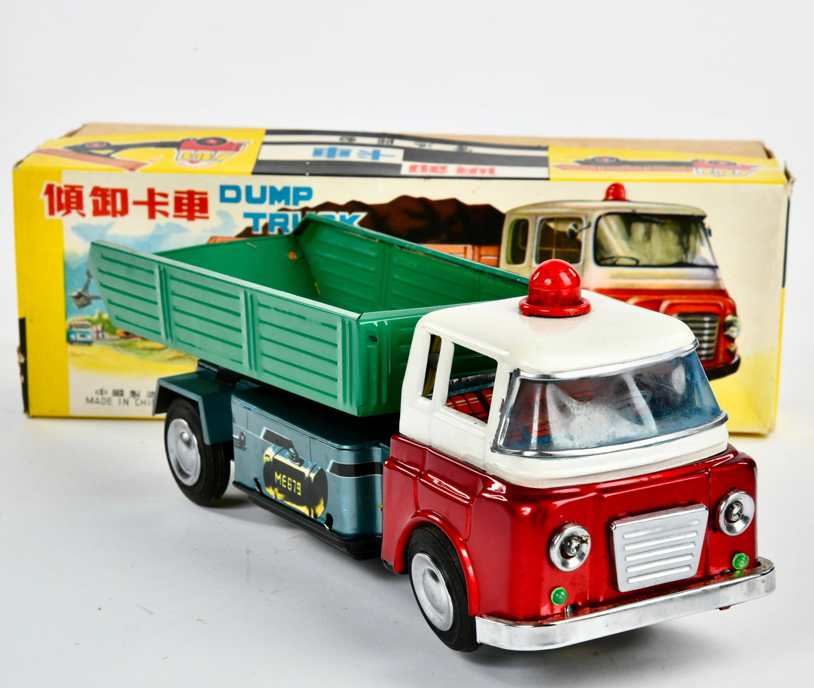 Dump Truck: Dump Truck, China, 32 cm, Blech, Bat.Antrieb ok, Okt, Z 1, Z1