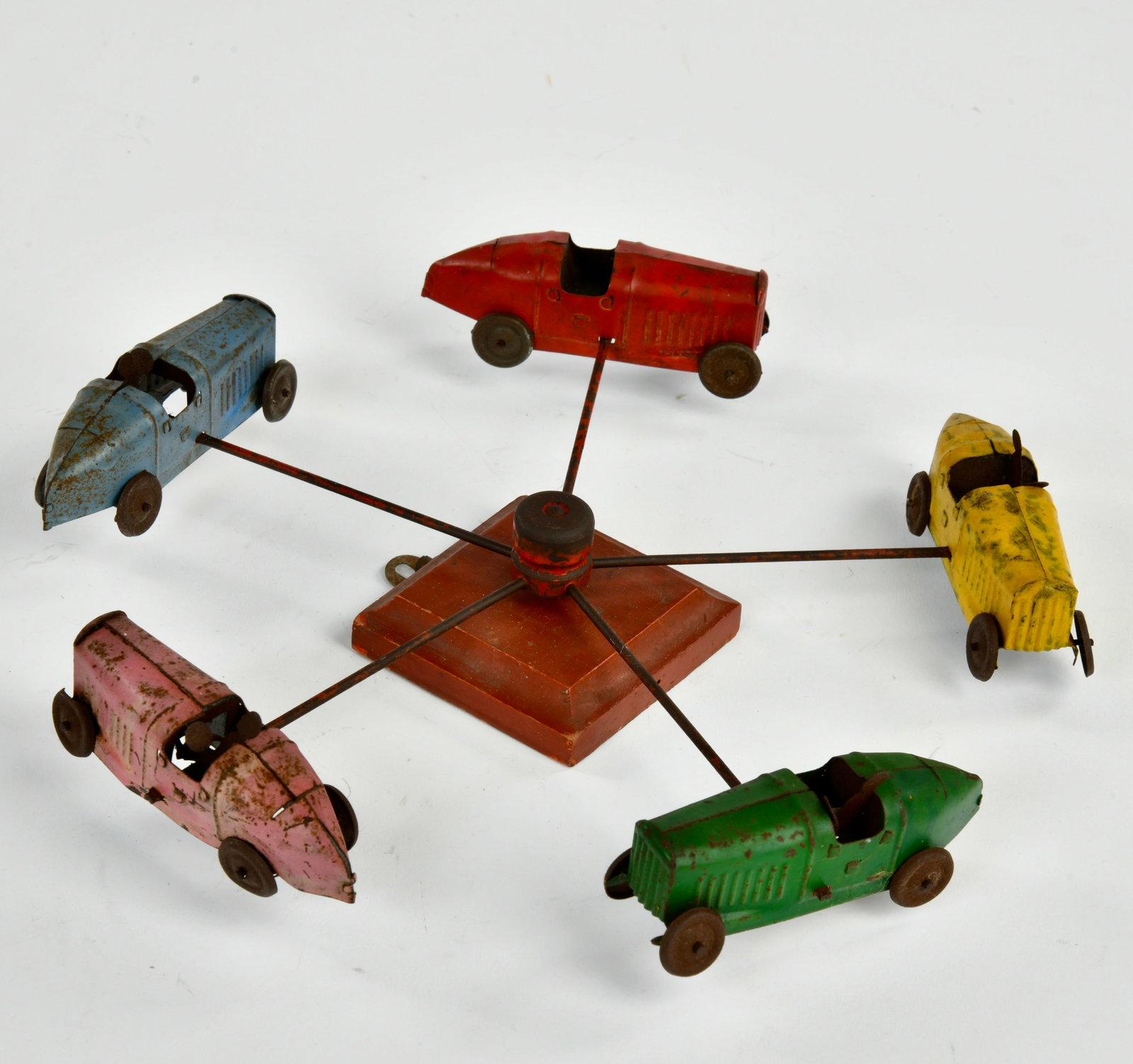 Penny Toy Rennwagen Karussell: Penny Toy Rennwagen Karussell, France, 28 cm, Holz & Blech, LM, ohne Antrieb