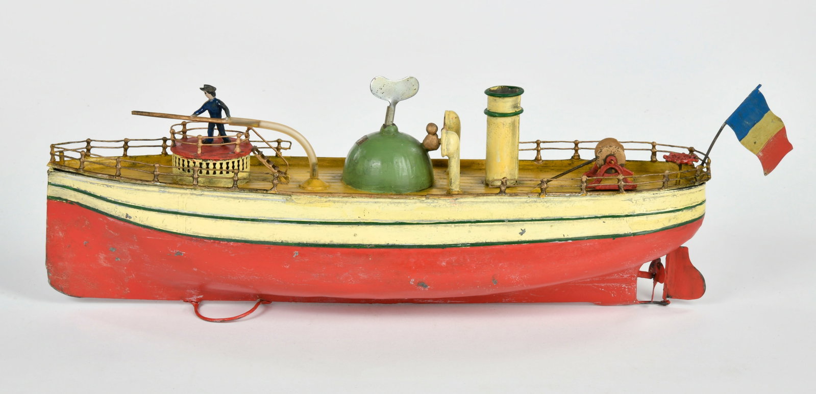 Carette, Feuerwehr Boot: Carette, Feuerwehr Boot, Germany VK, grosste Version, um 1905, 41 cm, UW ok, farblich uberarbeitet