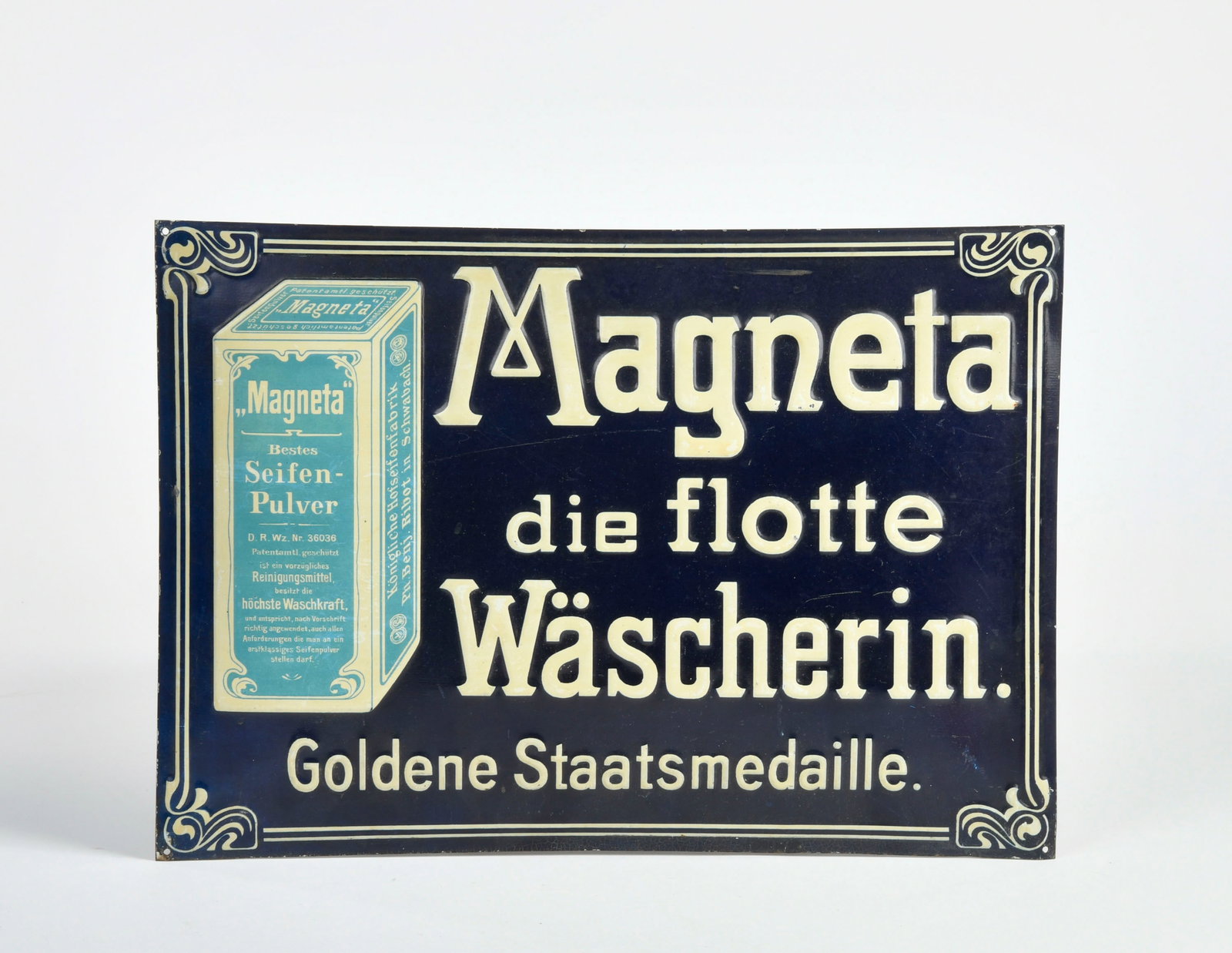 Magneta die flotte Wascherin, Blechschild: Magneta die flotte Wascherin, Blechschild, 36x25 cm, Z 1-2